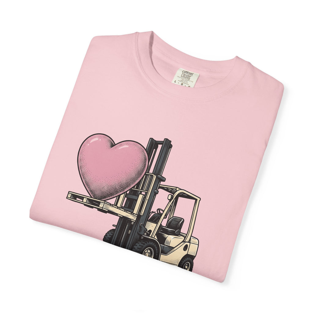 Forklift Love Shirt Valentines Day Romance Gift Women Classic Tee Forklift T-Shirt Valentine Fan Retro Tshirt Love Graphic Throwback Red