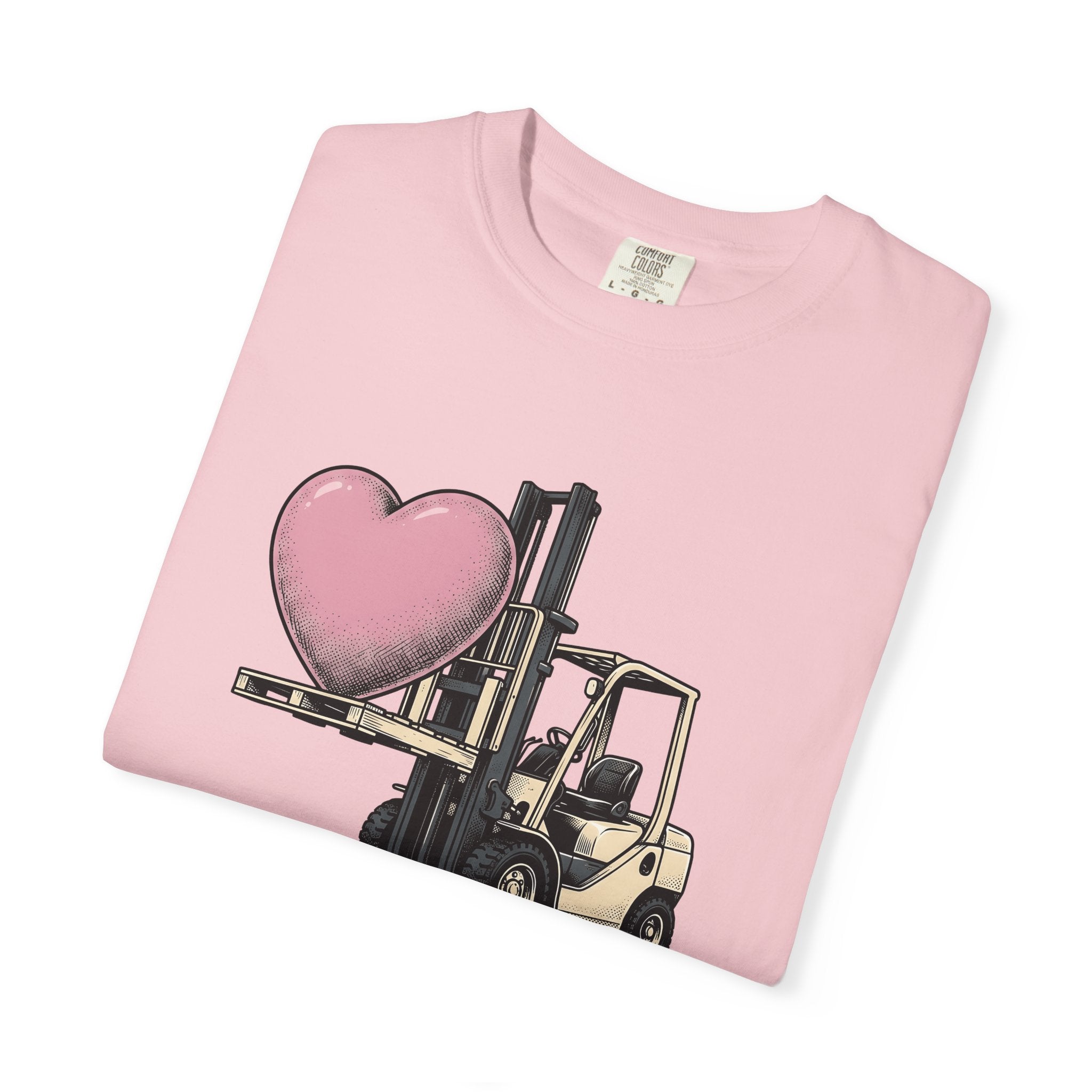 Forklift Love Shirt Valentines Day Romance Gift Women Classic Tee Forklift T-Shirt Valentine Fan Retro Tshirt Love Graphic Throwback Red