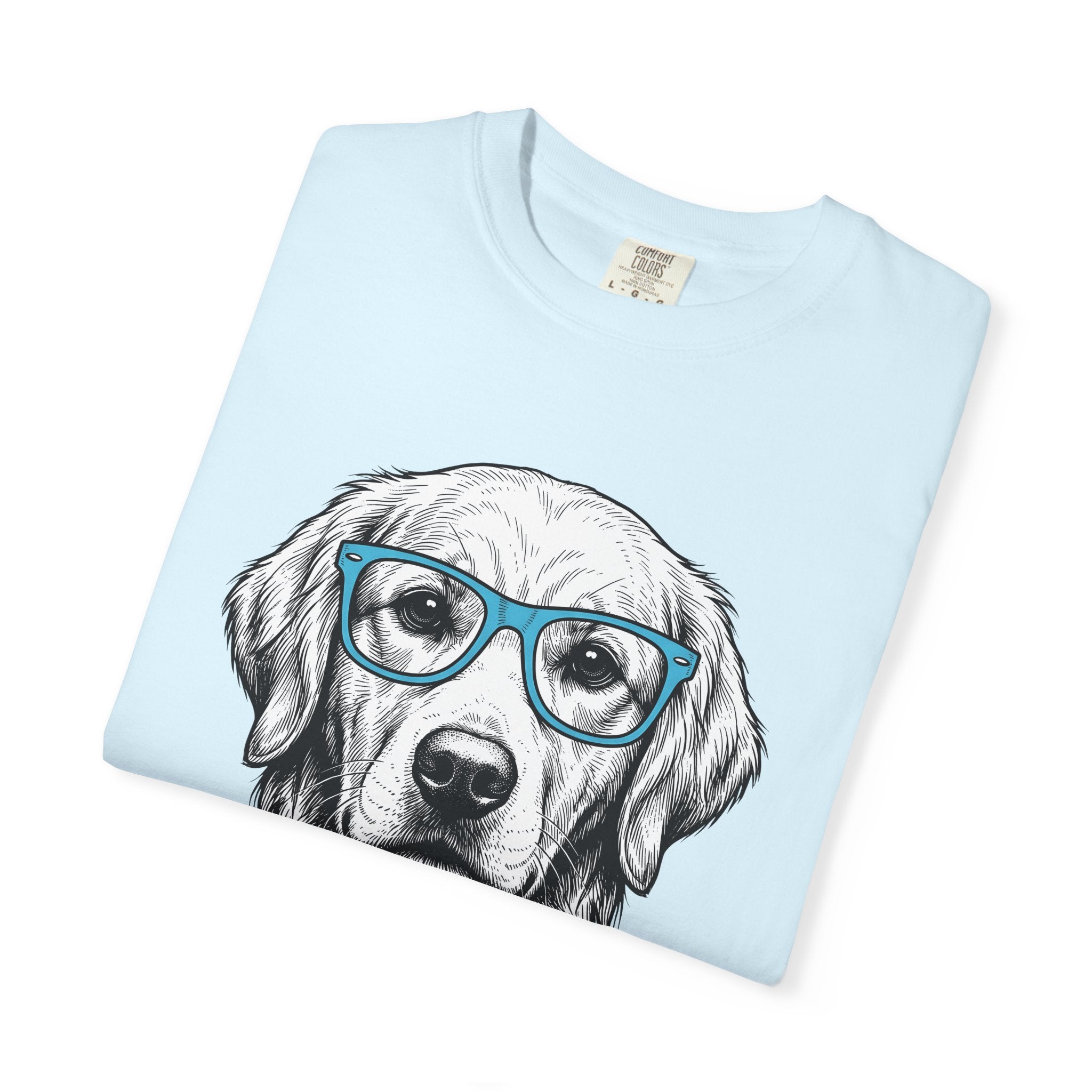 Golden Retriever Shirt Dog Pets Gift Women Hand Drawn Tee Retriever T-Shirt Dog Fan Puppy Tshirt Animal Graphic Vintage Glasses Tshirt