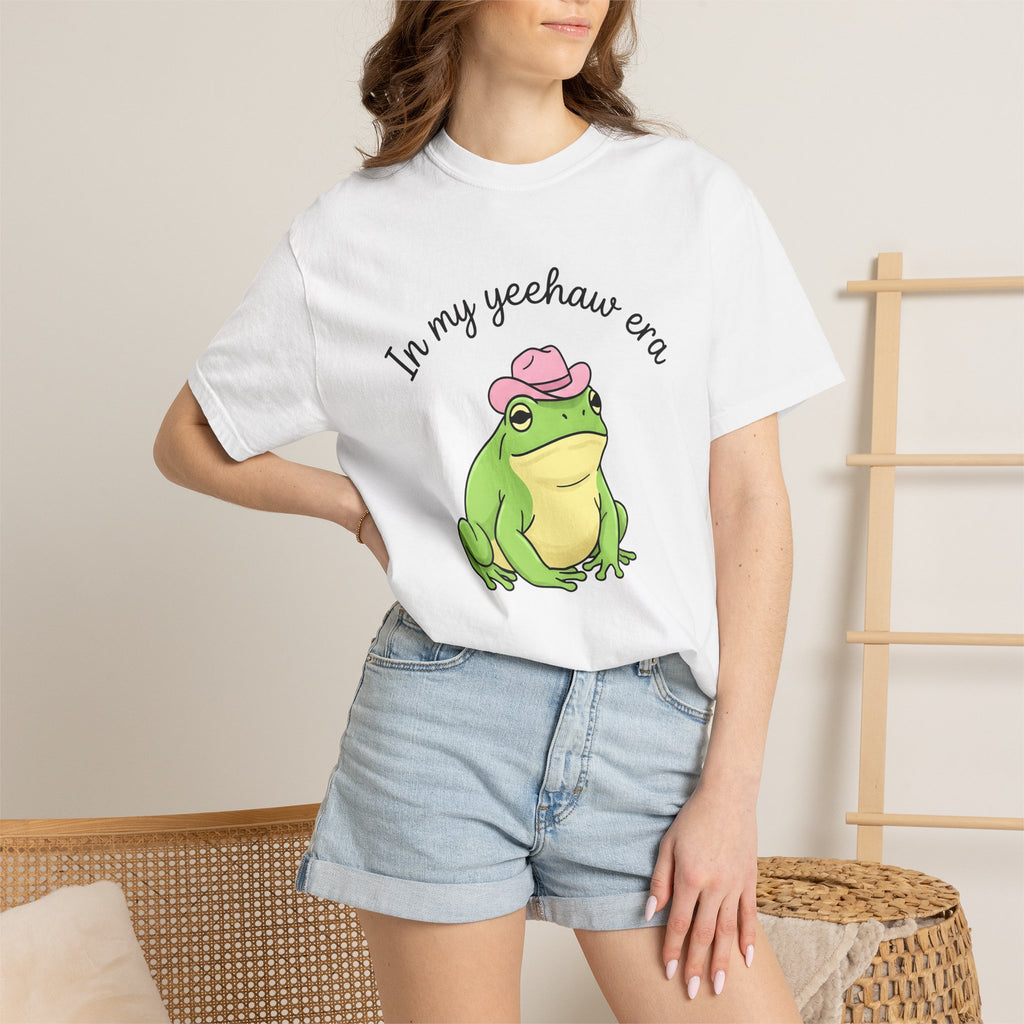 Frog Cowboy Hat Shirt Funny Wildlife Gift Women Caricature Tee Toad T-Shirt Humor Fan Cartoon Tshirt Animal Graphic Doodle Pink Hat Tshirt