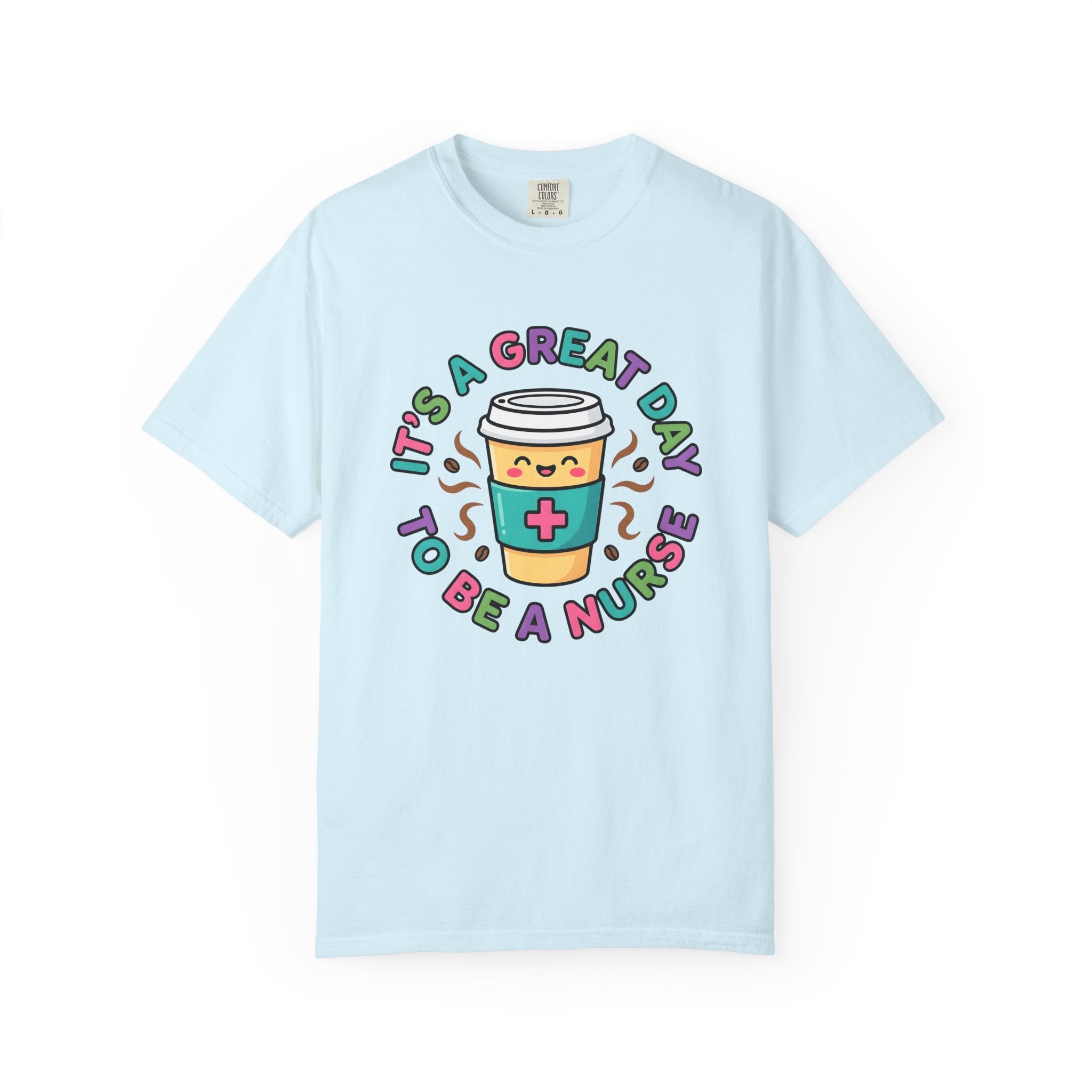 Coffee Cup Character Shirt Nurse Coffee Gift Women Cute Tee Mug T-Shirt Nursing Enthusiast Coffee Cup Tshirt Graphic Cartoon Medical Cross