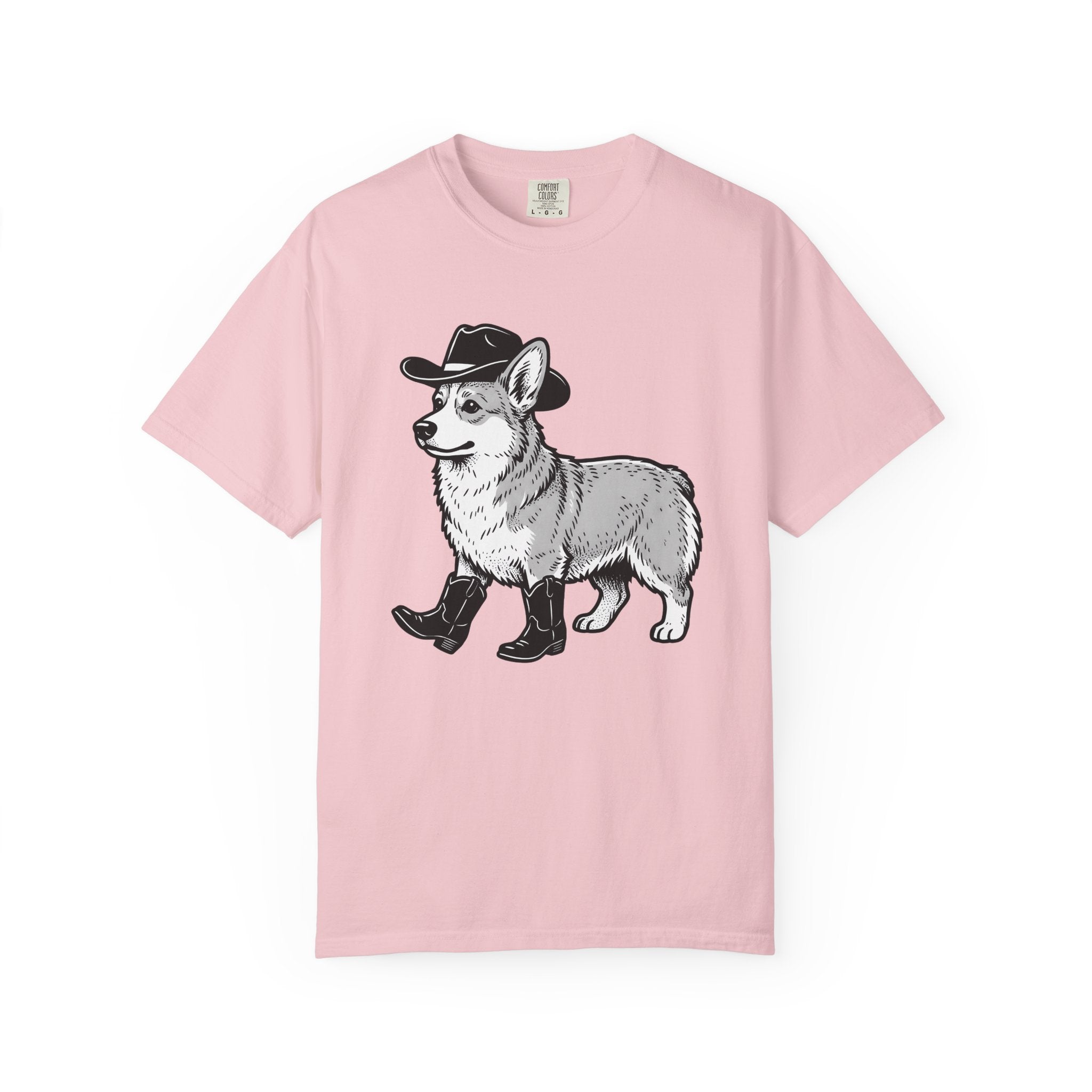 Corgi Pet Shirt Cowgirl Animal Gift Women Cartoon Tee Puppy T-Shirt Rodeo Fan Cartoonish Tshirt Creature Graphic Hand Drawn Leather Boots