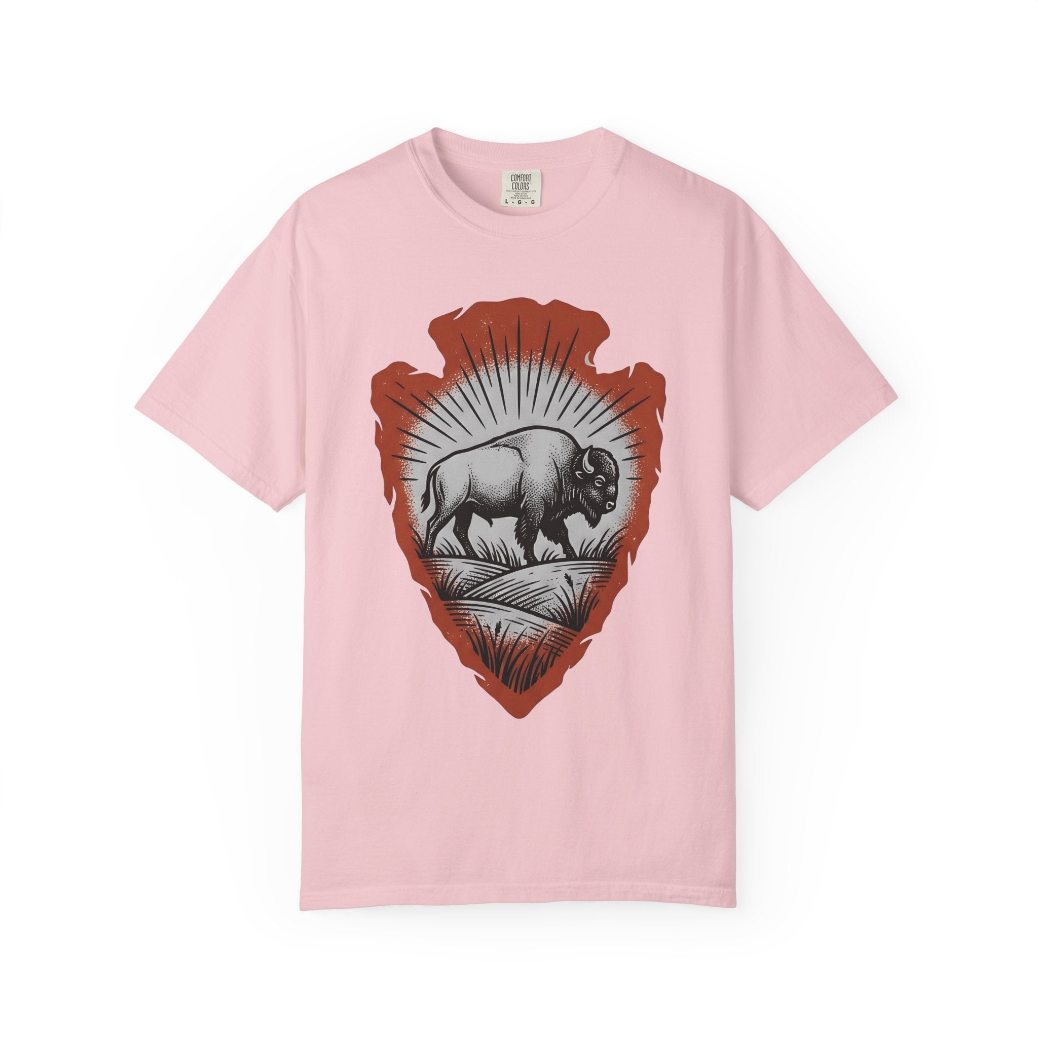 Buffalo Design Shirt Animal Wilderness Gift Women Retro Tee Bison T-Shirt Wildlife Fan Bison Graphic Tshirt Sketch Spearhead Tshirt