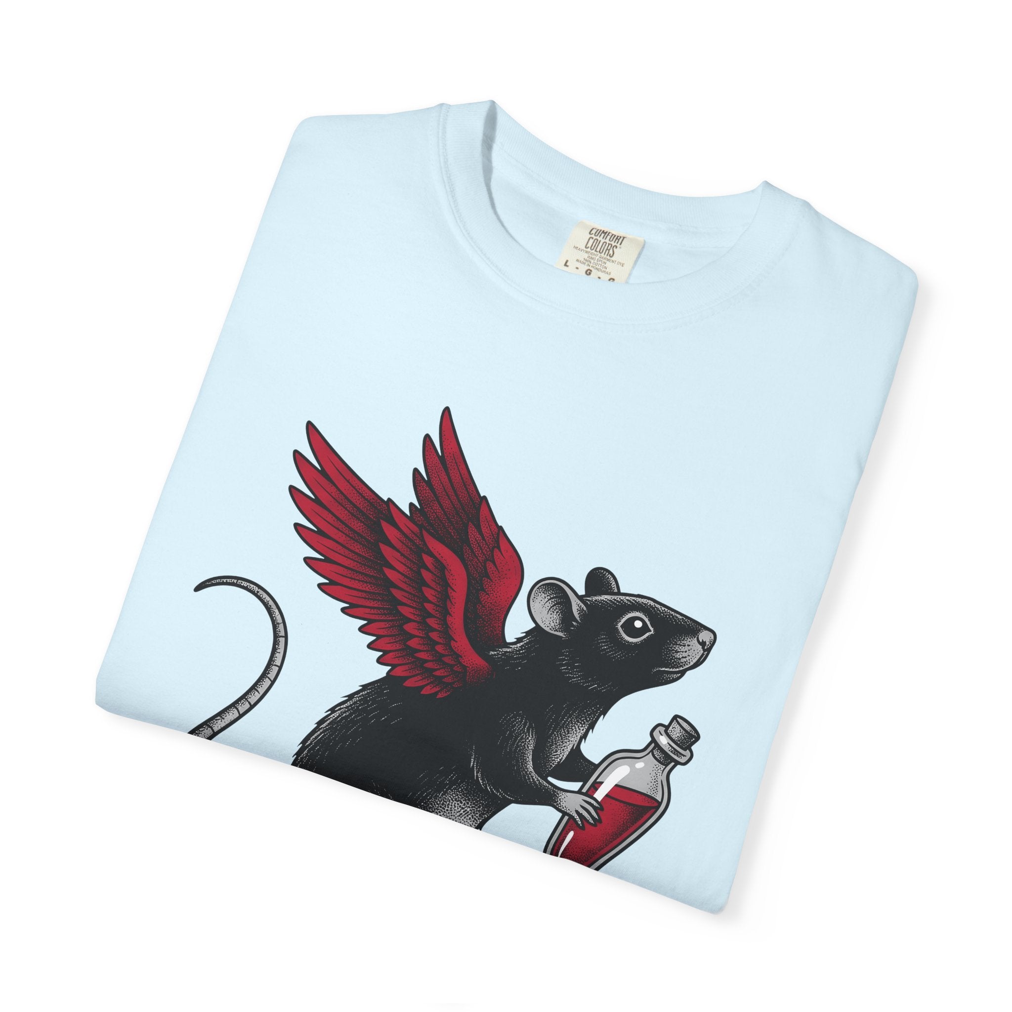 Bat Rat Shirt St. Valentine's Day Dark Gift Women Sketch Tee Rodent T-Shirt Valentine Fan Illustrated Tshirt Gothic Graphic Hand Drawn Magic