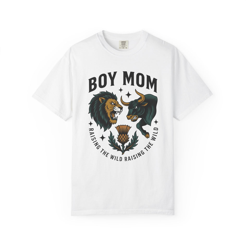 Lion Bull Illustration Shirt Animals & Flowers Mama Gift Women Hand Drawn Tee Lion T-Shirt Wildlife Fan Lion Drawing Tshirt Mom Graphic