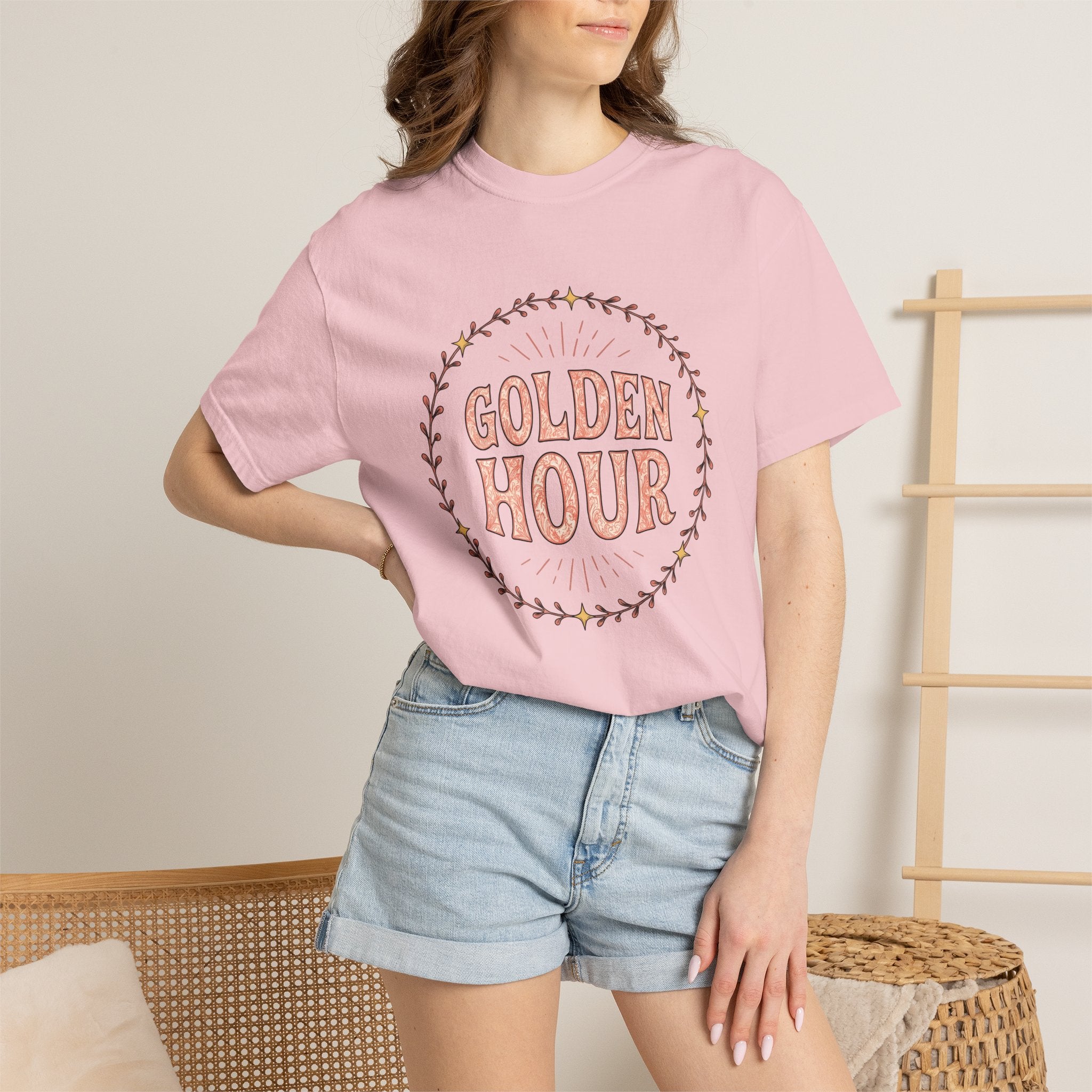 Floral Wreath Shirt Boho Chic Nature Gift Women Boho Tee Wreath T-Shirt Bohemian Fan Hippie Tshirt Environmental Graphic Vintage Stars