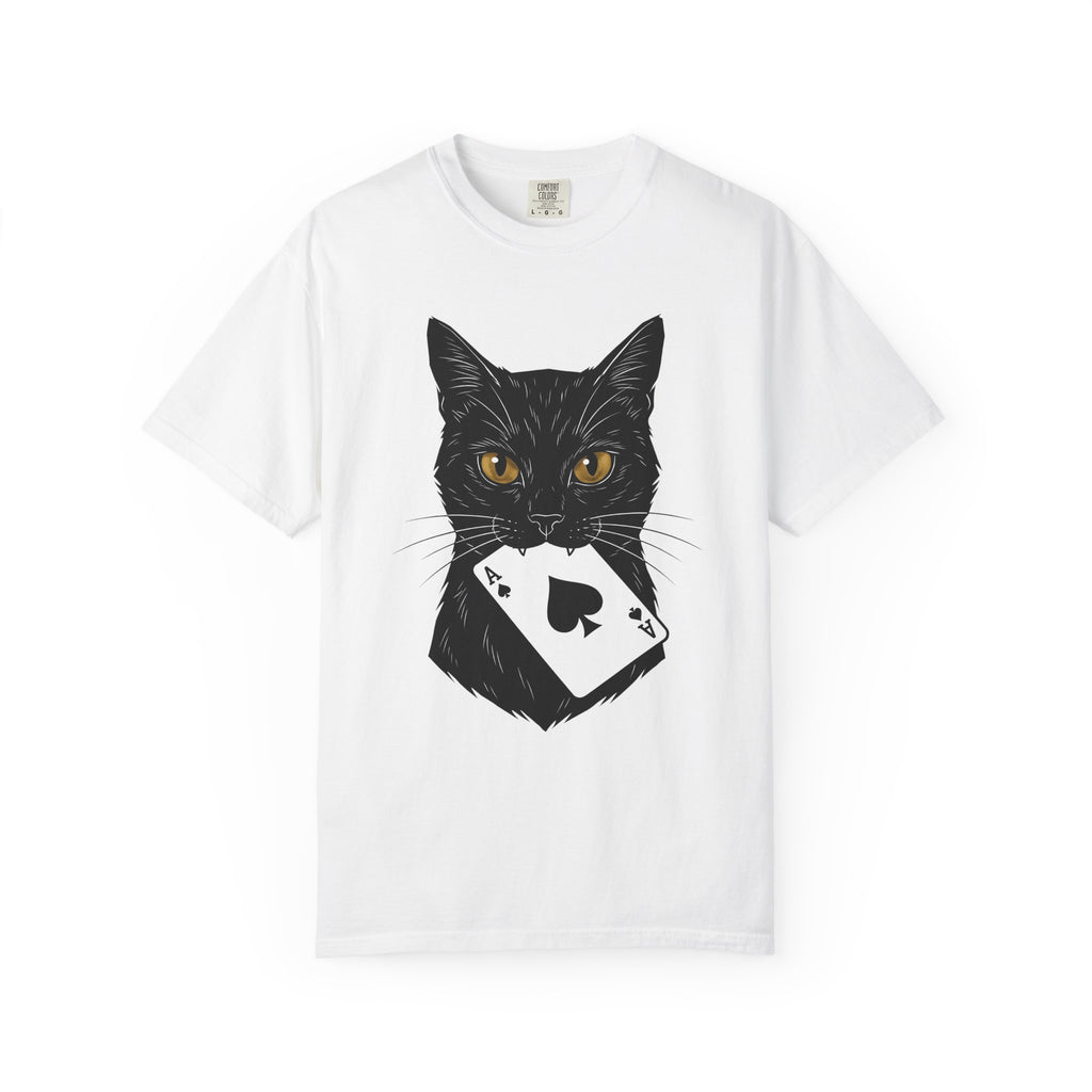 Black Kitty Shirt Cat Casino Gift Women Digital Tee Cat T-Shirt Cat Fan Pixel Tshirt Gambling Graphic Retro Card Tshirt