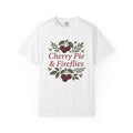 Cherry Branches Shirt America Summer Gift Women Vintage Tee Cherry Blossom T-Shirt Patriot Fan Retro Tshirt Warm Weather Graphic Hand Drawn