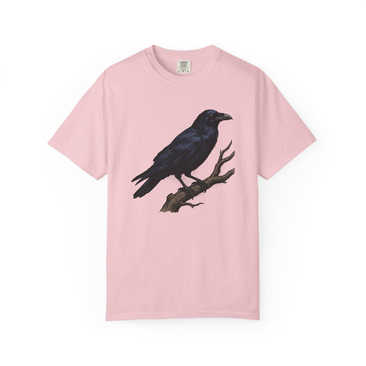 Raven Bird Shirt Halloween Nature Gift Women Gothic Tee Crow T-Shirt Horror Fan Dark Tshirt Wilderness Graphic Vintage Tree Branch Tshirt