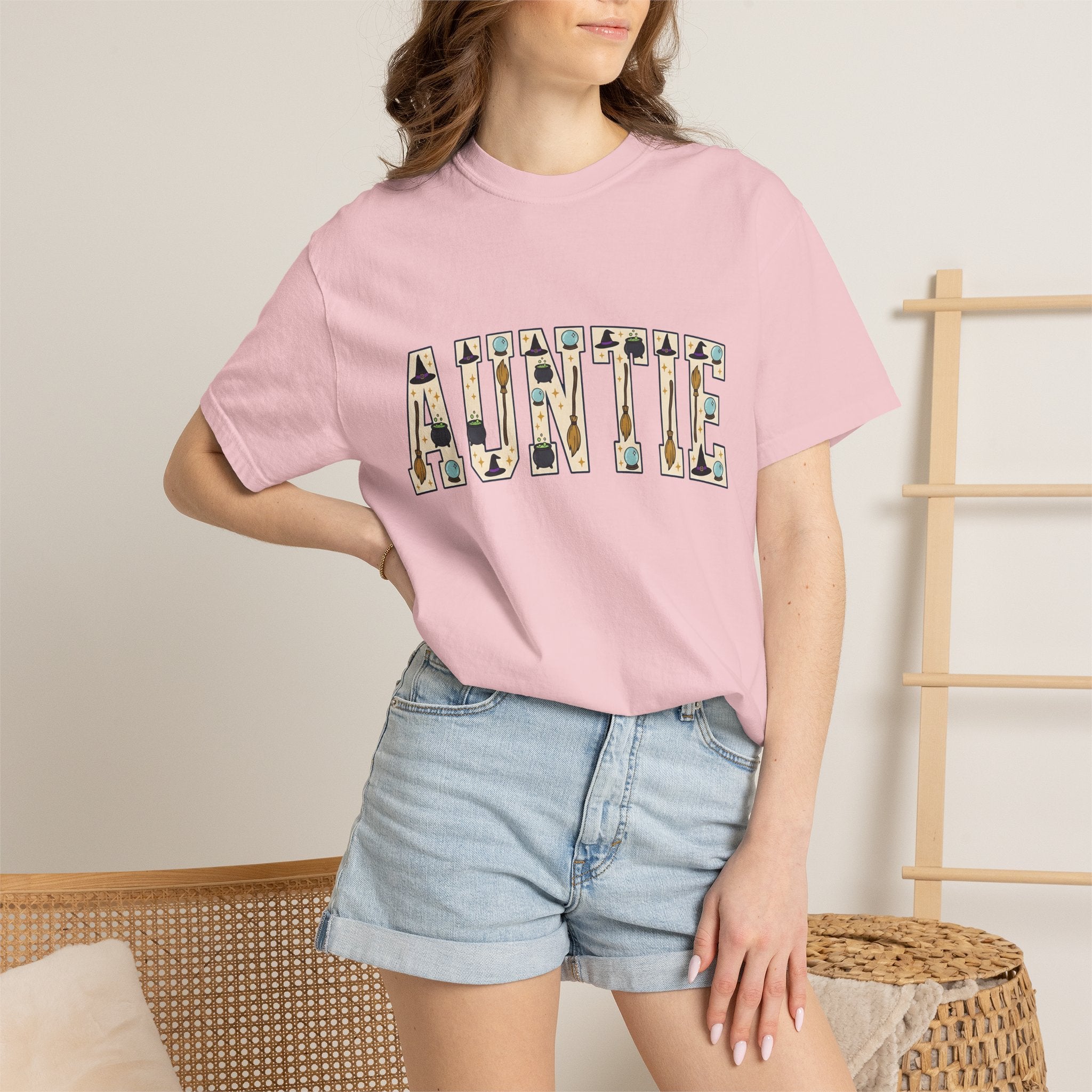 Witch Emblems Shirt Halloween Household Gift Women Animated Tee Magic Symbols T-Shirt Spooky Fan Cartoon Tshirt Home Graphic Doodle Brush