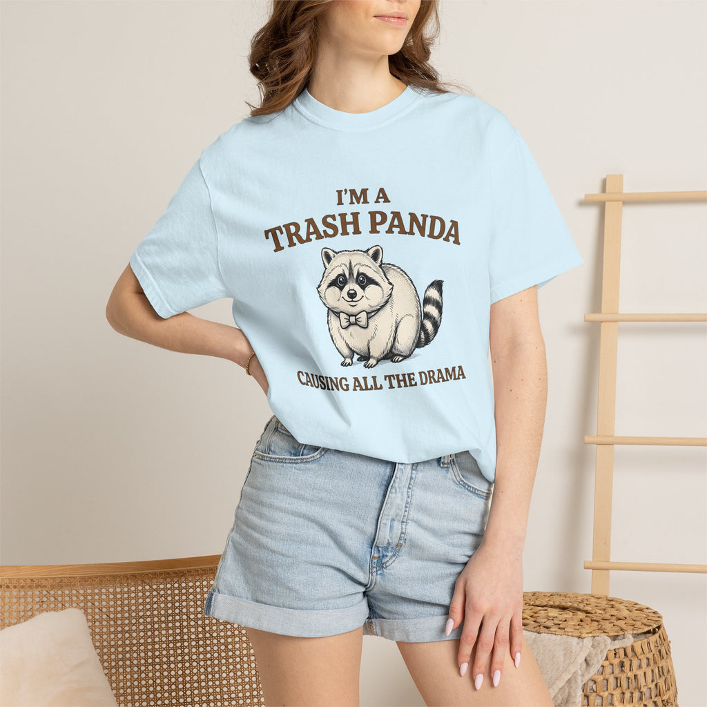 Raccoon Graphic Shirt Funny Animal Gift Women Cute Tee Trash Panda T-Shirt Humor Fan Cartoon Tshirt Wildlife Graphic Hand Drawn Bow Tie