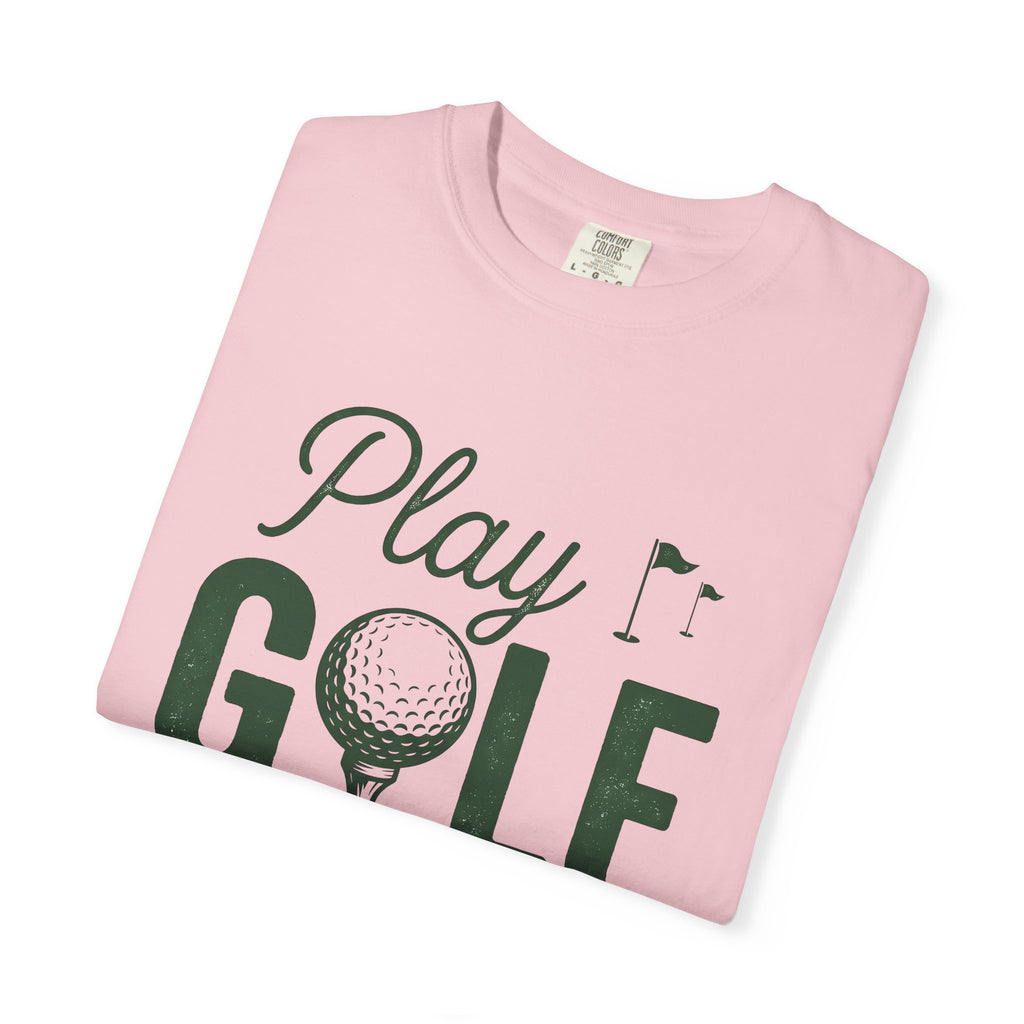 Golf Ball Tee Shirt Golf Hiking Gift Women Hand Drawn Tee Golf Tee Golfing Enthusiast Drawing Illustration Trekker Graphic Sketch Flag