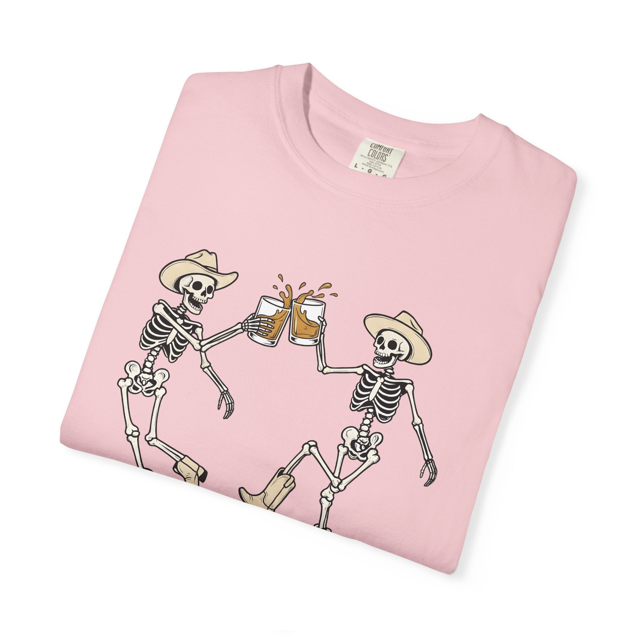 Cowboy Bones Shirt Halloween Rodeo Gift Women Animated Tee Skeleton T-Shirt Horror Fan Cartoon Tshirt Rodeo Graphic Sketch Leather Boots