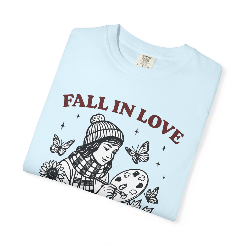 Artist Girl Shirt Art Autumn Gift Women Hand Drawn Tee Illustrator T-Shirt Artistic Art Enthusiast Drawing Design Fall Graphic Vintage