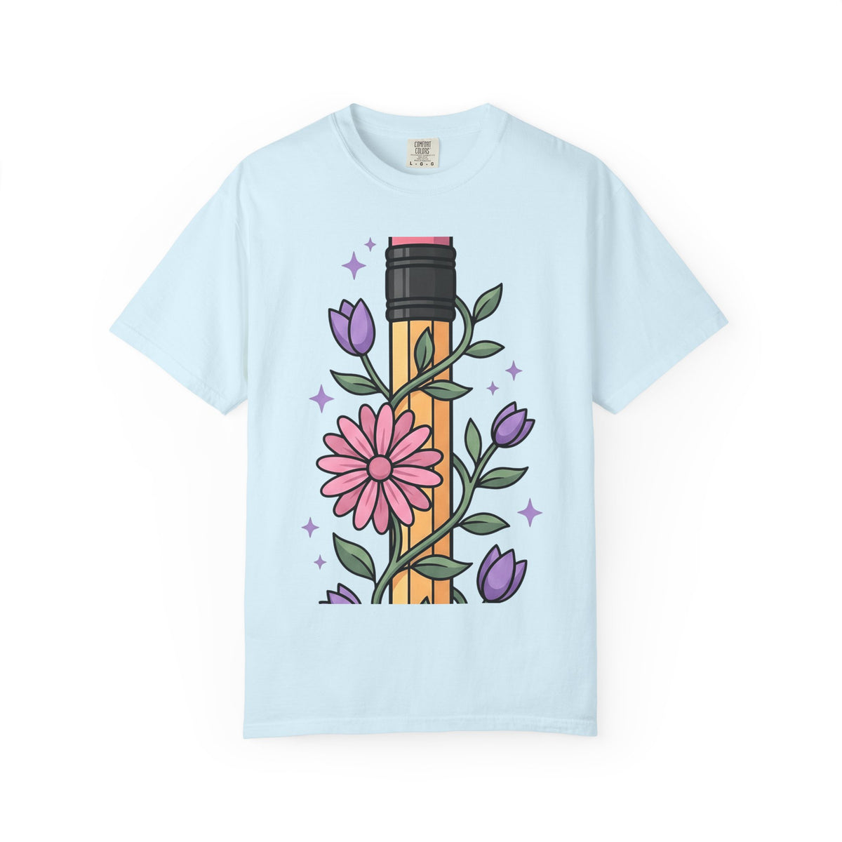 Hand Drawn Flowers Shirt Teachers Greenery Unisex Gift Line Art Tee Floral