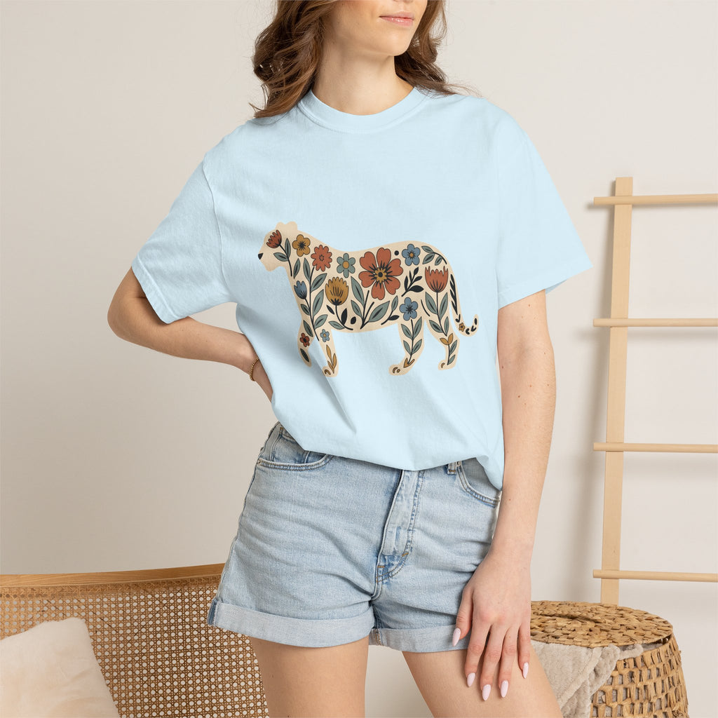 Flower Tiger Shirt Animals Outdoors Gift Women Hippie Tee Tiger Lily T-Shirt Wildlife Fan Boho Tshirt Nature Graphic Tribal Garden Flowers