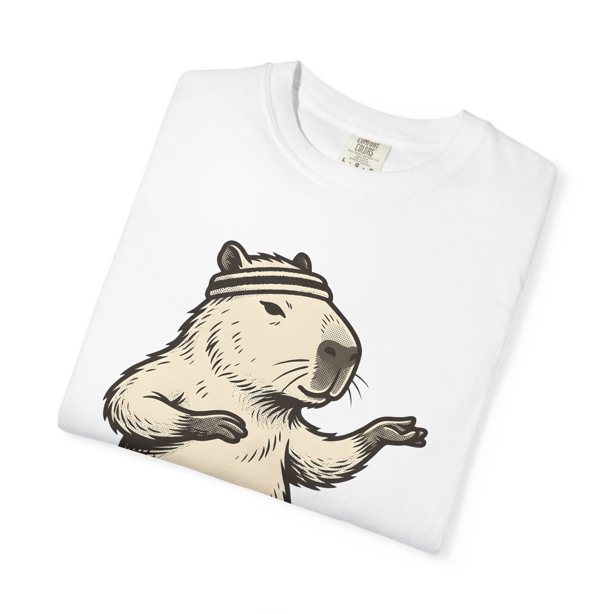 Capybara Exercise Shirt Sports Fauna Gift Women Minimalist Tee Rodent T-Shirt Athlete Fan Animal Tshirt Wildlife Graphic Doodle Hairband