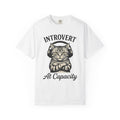 Tabby Cat Headphones Shirt Cat Introvert Gift Women Vintage Tee Cat Earphones T-Shirt Cat Fan Feline Tshirt Introvert Graphic Hand Drawn