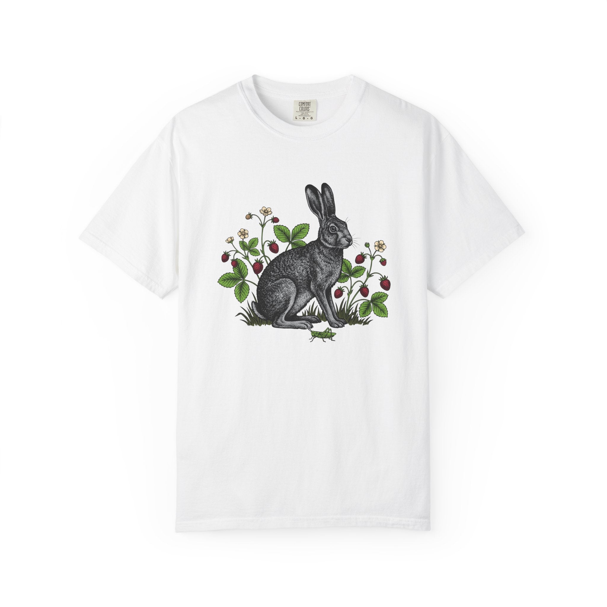 Hare Drawing Shirt Animals Wildlife Gift Women Garden Tee Rabbit T-Shirt Bunny Fan Hare Tshirt Wildlife Graphic Classic Fruit Tshirt