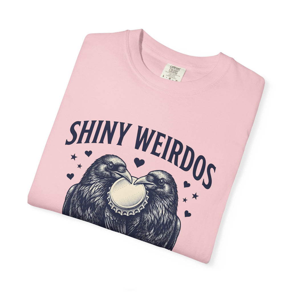 Raven Pair Shirt Funny Animal Gift Women Vintage Tee Crow T-Shirt Humor Fan Retro Tshirt Creature Graphic Hand Drawn Bottle Cap Tshirt