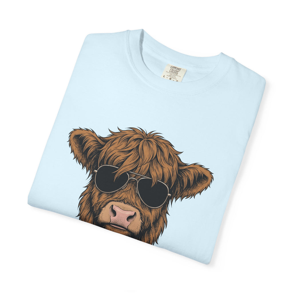 Mountain Cow Shirt Highland Cow Livestock Gift Women Hippie Tee Cow T-Shirt Highland Fan Bohemian Tshirt Farm Graphic Old School Eyewear