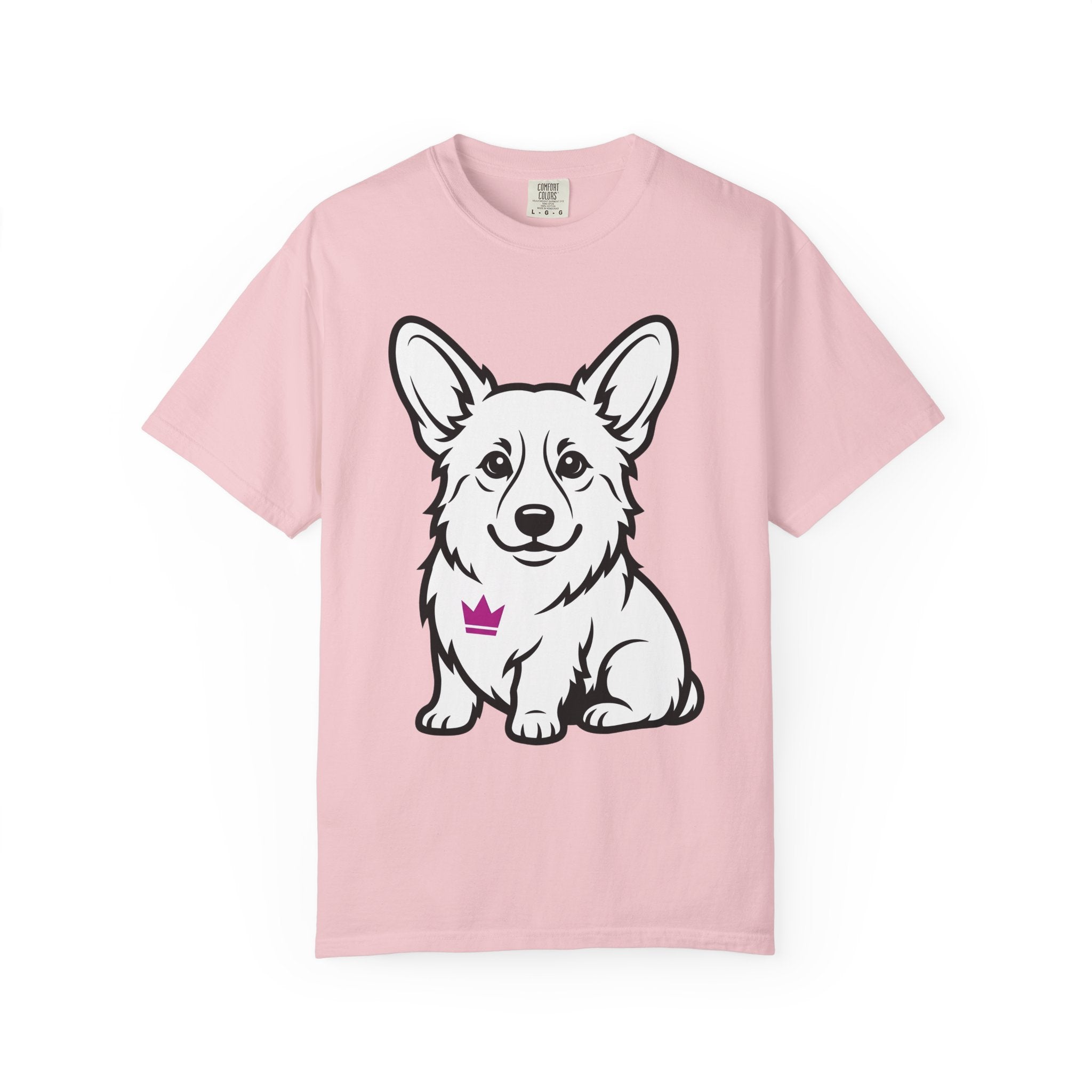 Corgi Puppy Shirt Dog Animal Gift Women Comic Tee Puppy T-Shirt Dog Fan Canine Graphic Dog Illustration Simple Tiara Tshirt