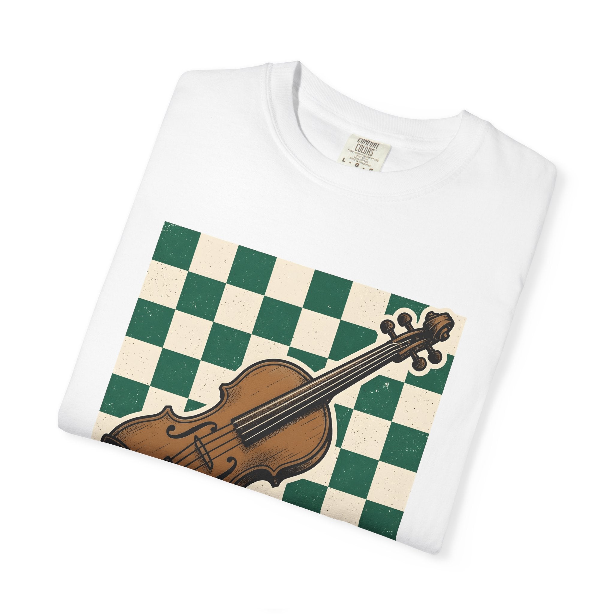 Fiddle Illustration Shirt St Patrick's Day Instruments Gift Women Rustic Tee Violin T-Shirt Irish Fan Folk Tshirt Music Graphic Classic