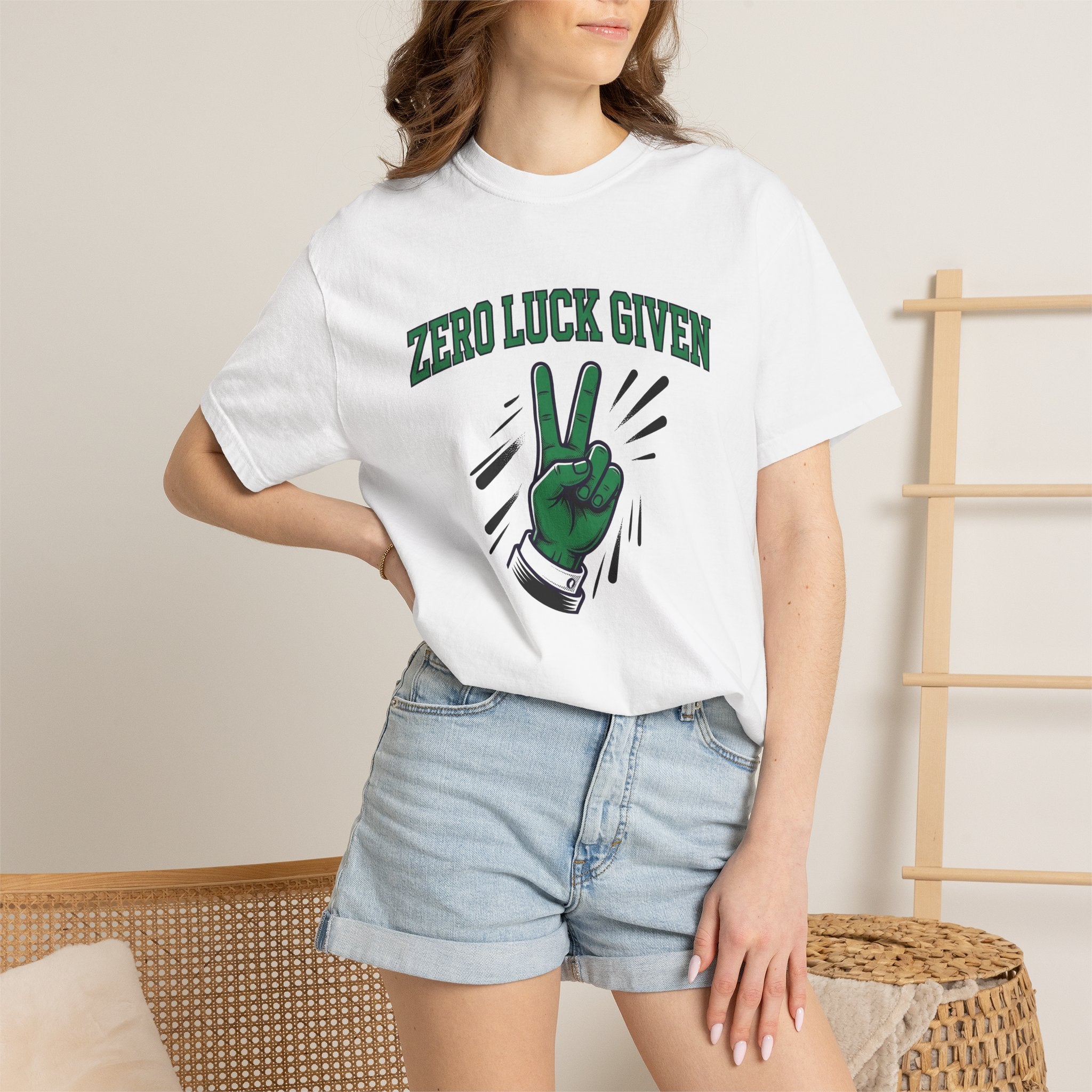 Green Hand Peace Symbol Shirt St Patrick's Day Comedy Gift Women Illustration Tee Peace Sign T-Shirt Shamrock Fan Hippie Tshirt Humor
