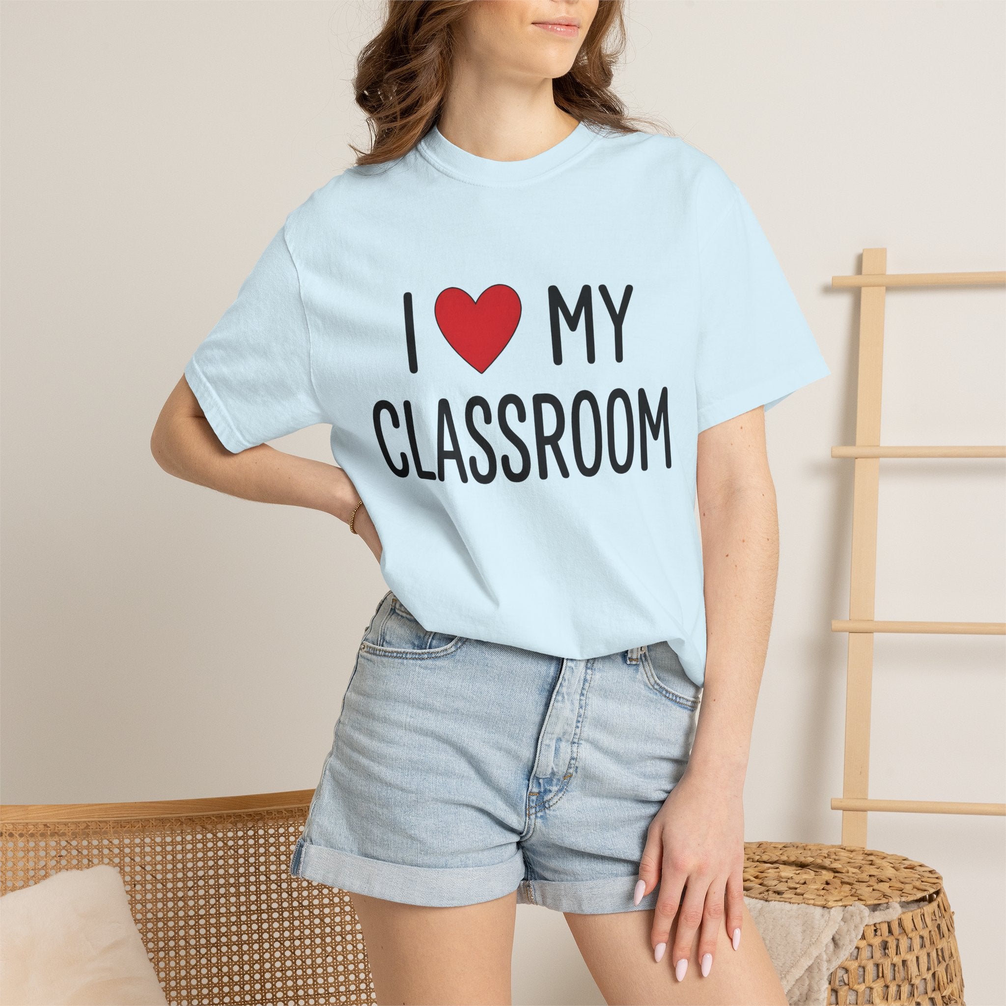 Heart Classroom Shirt Teacher School Gift Women Bold Tee Classroom T-Shirt Educator Enthusiast Graphic Tshirt Simple Design Illustration
