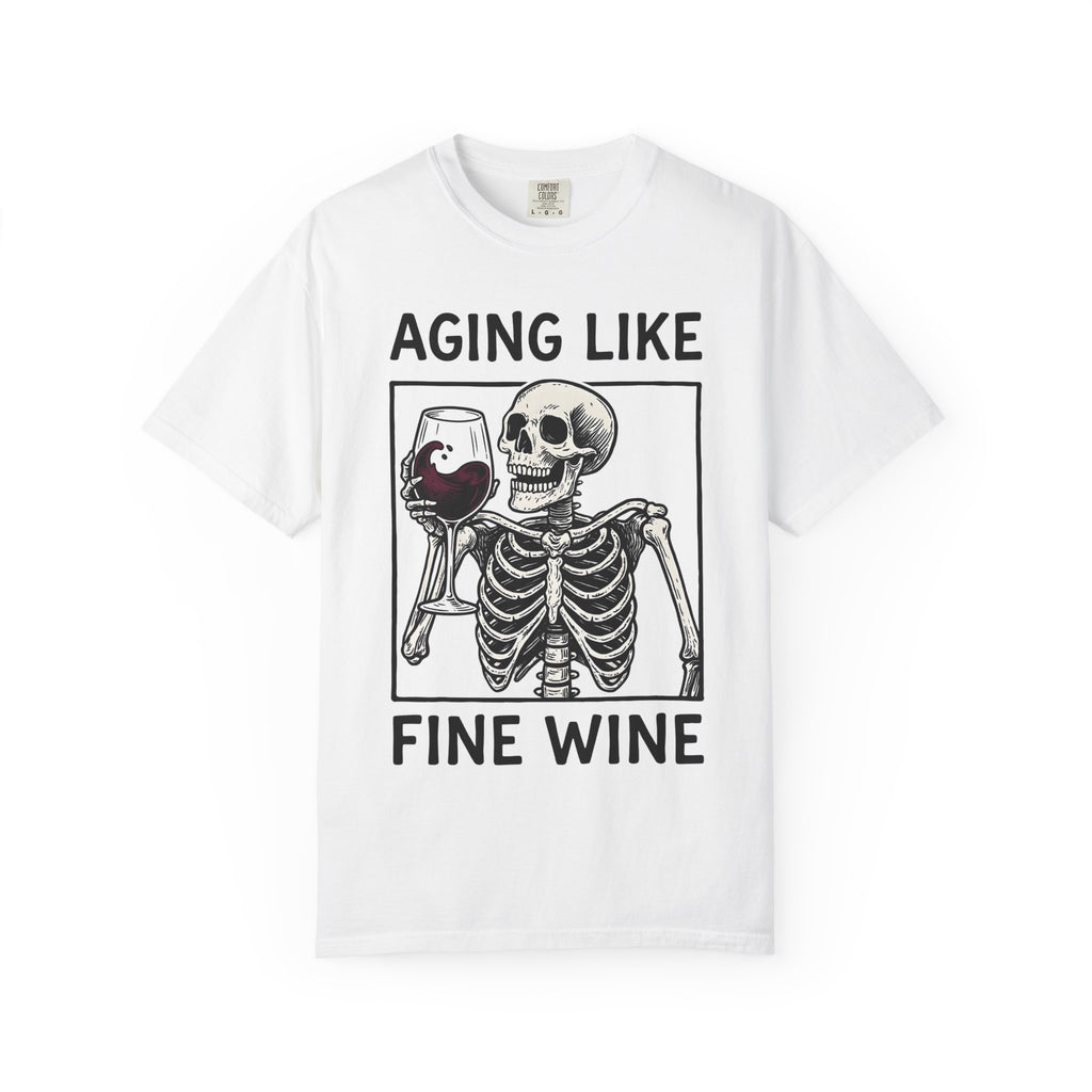 Skeleton Wine Glass Shirt Wine Humor Gift Women Vintage Tee Wine Glass T-Shirt Wine Fan Retro Tshirt Funny Graphic Hand Drawn Wine Tshirt