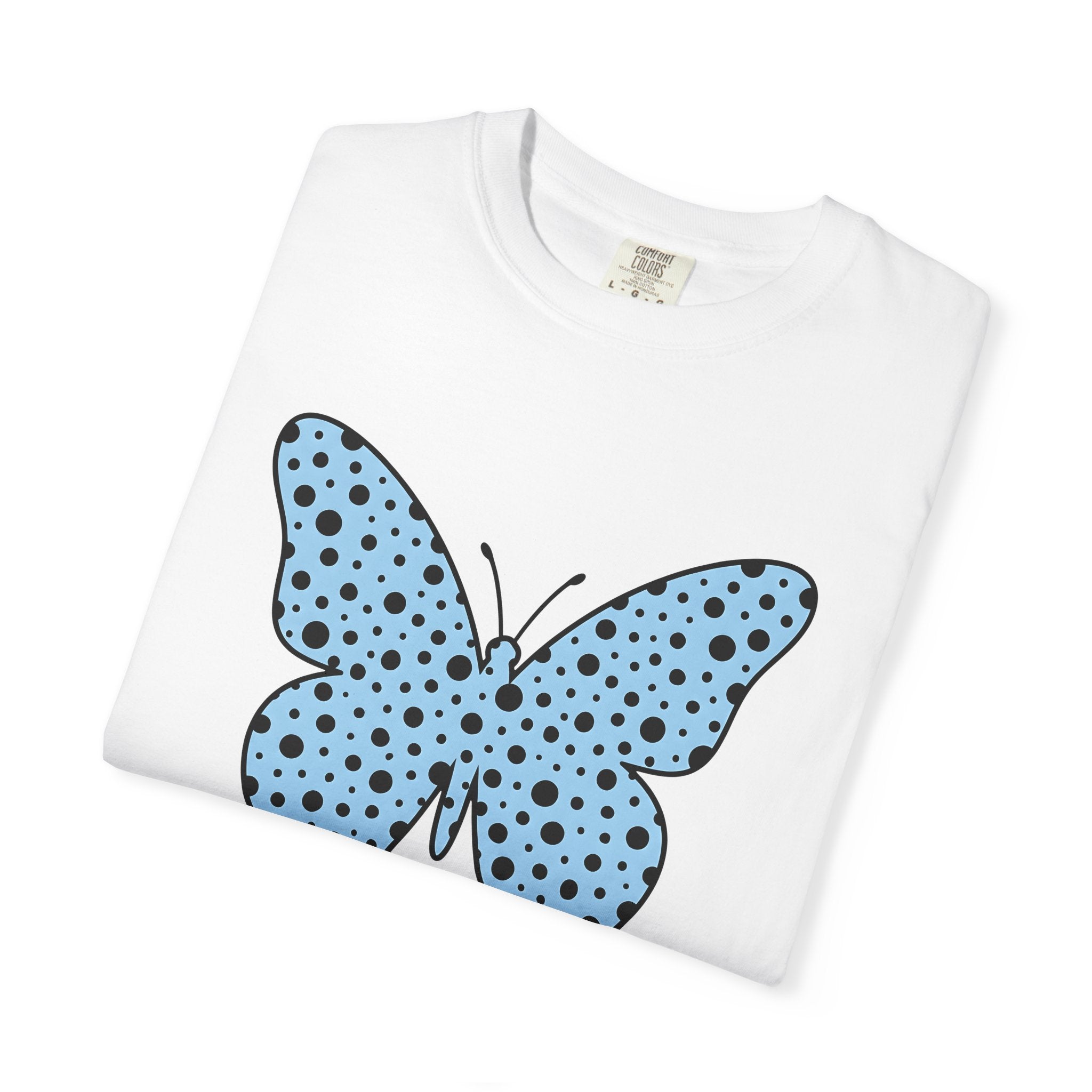 Butterfly Shirt Easter Flowers Gift Women Simple Tee Butterfly T-Shirt Easter Fan Minimalist Tshirt Floral Graphic Contemporary Dots Tshirt