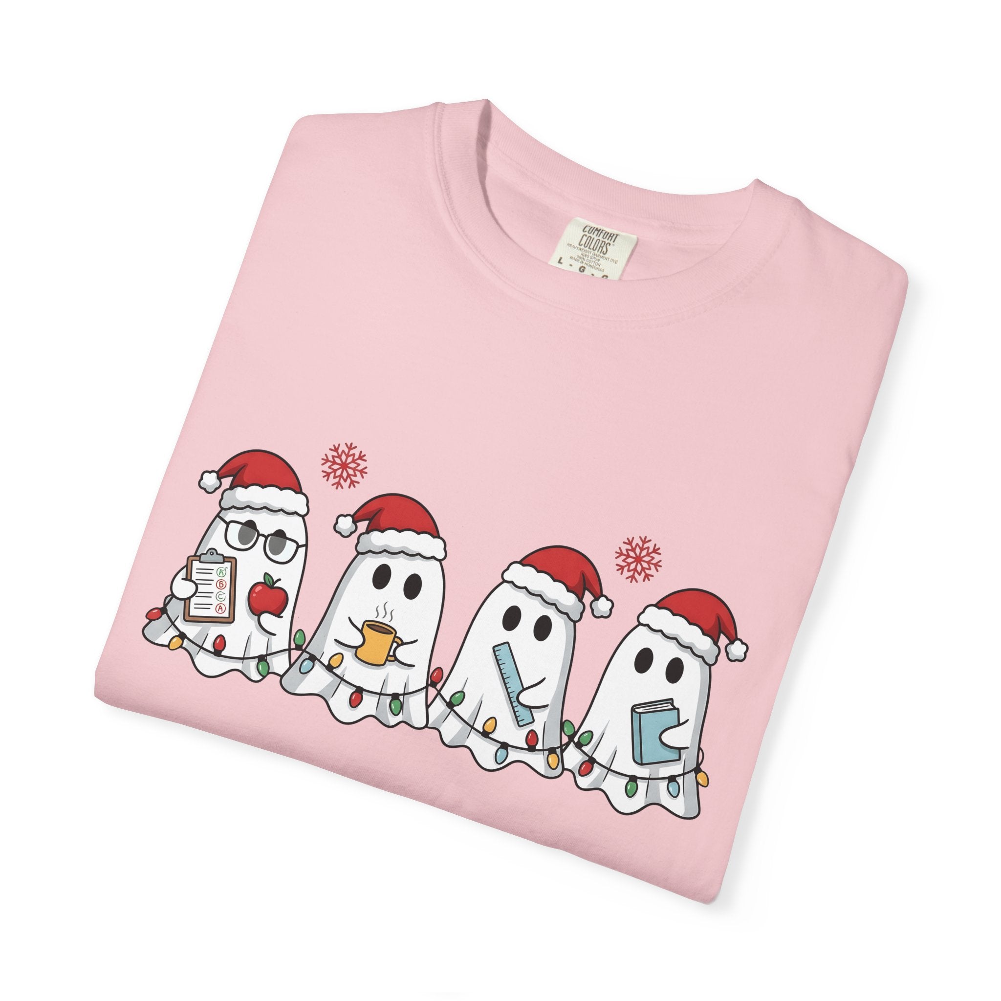 Holiday Ghost Shirt Teachers Celebration Gift Women Sweet Tee Specter T-Shirt Educator Enthusiast Cute Tshirt Festive Graphic Comic