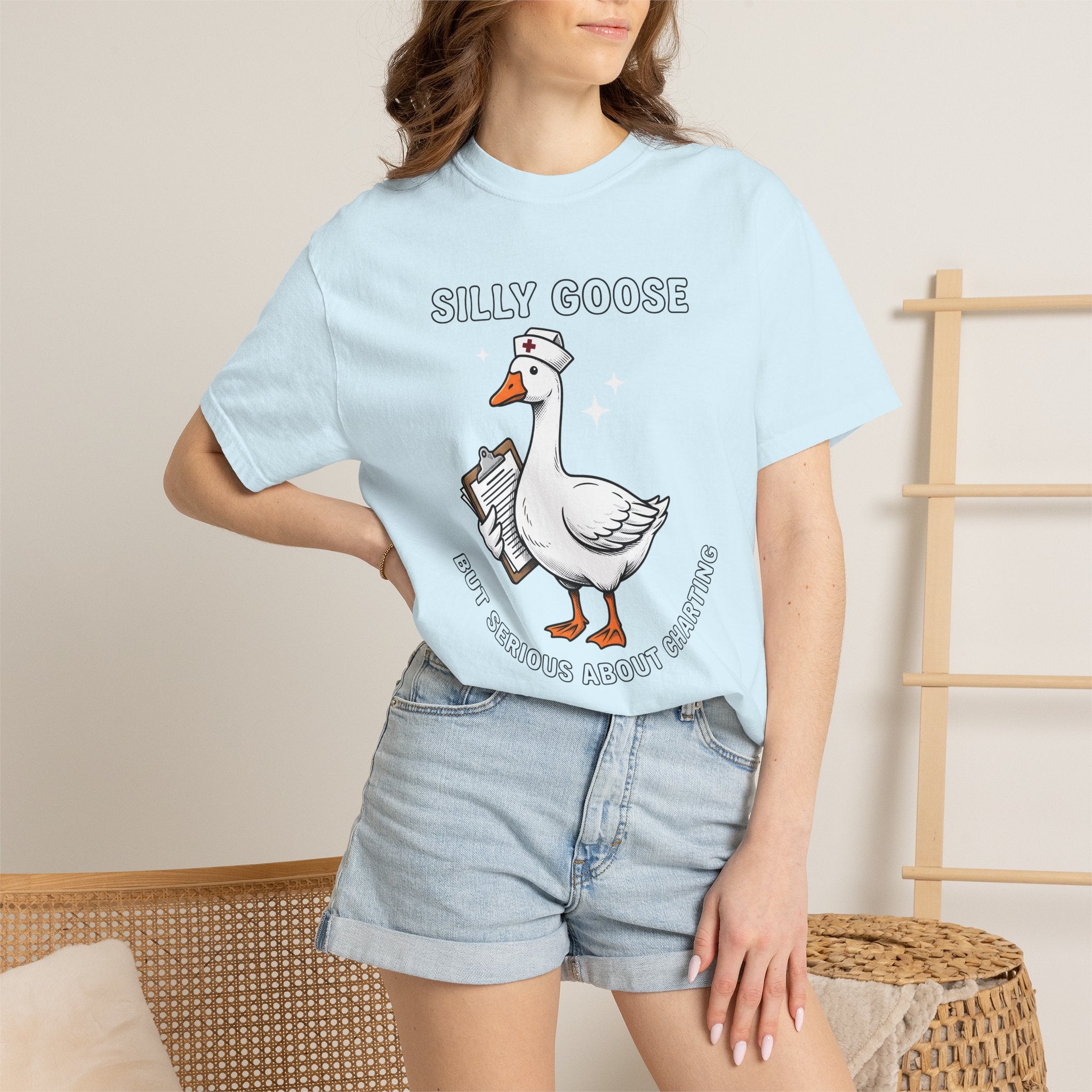 Nurse Duck Shirt Nurses Wildlife Gift Women Comic Tee Duckling T-Shirt Nursing Enthusiast Cartoon Tshirt Animal Graphic Line Art Notepad