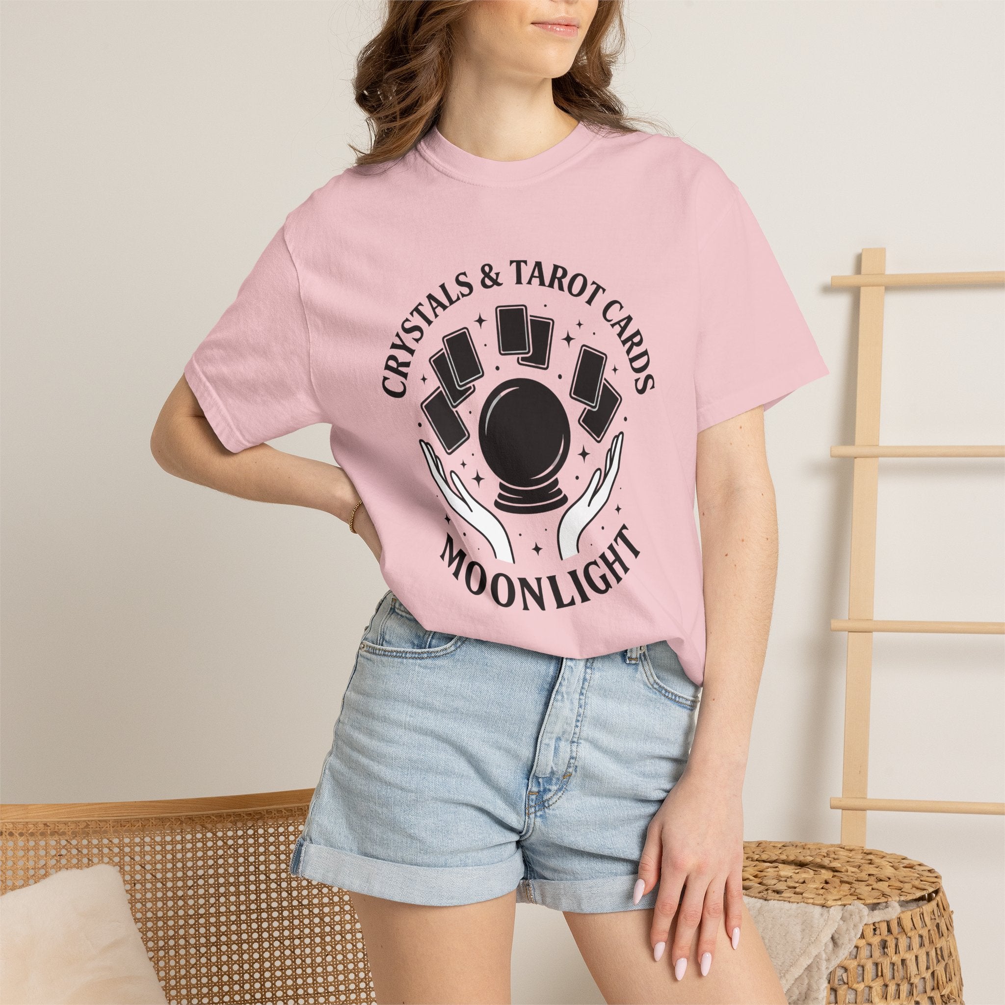 Crystal Ball Shirt Boho Chic Spiritual Gift Women Mystical Tee Orb T-Shirt Bohemian Fan Esoteric Graphic Spiritual Design Vintage Tarot