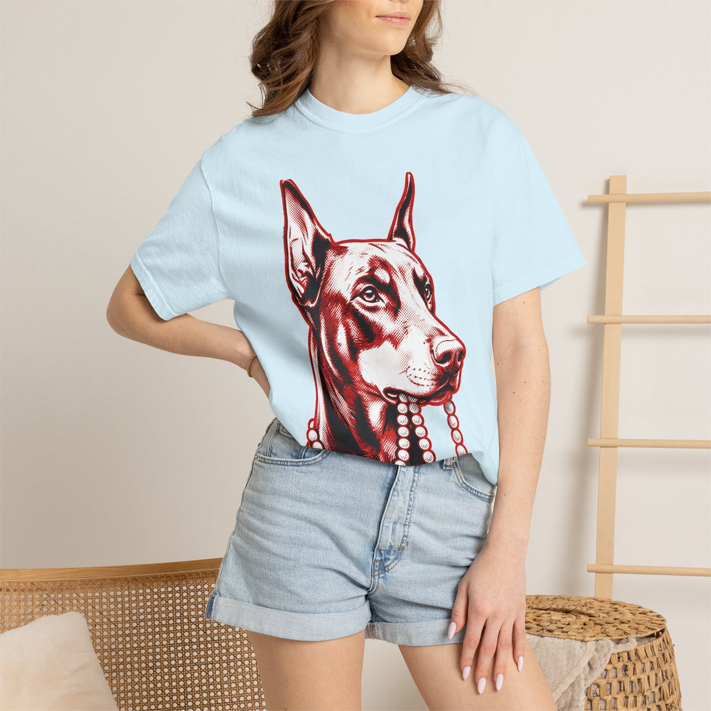 Doberman Pet Shirt St Valentines Day Animals Gift Women Old School Tattoo Tee Dobermann T-Shirt Valentine Fan Traditional Tshirt Creature