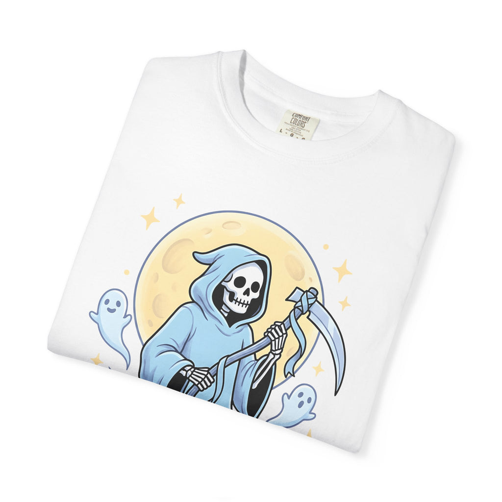 Dark Grim Reaper Shirt Cute Event Gift Women Graphic Tee Reaper T-Shirt Kawaii Fan Illustration Design Party Tshirt Anime Wraith Tshirt
