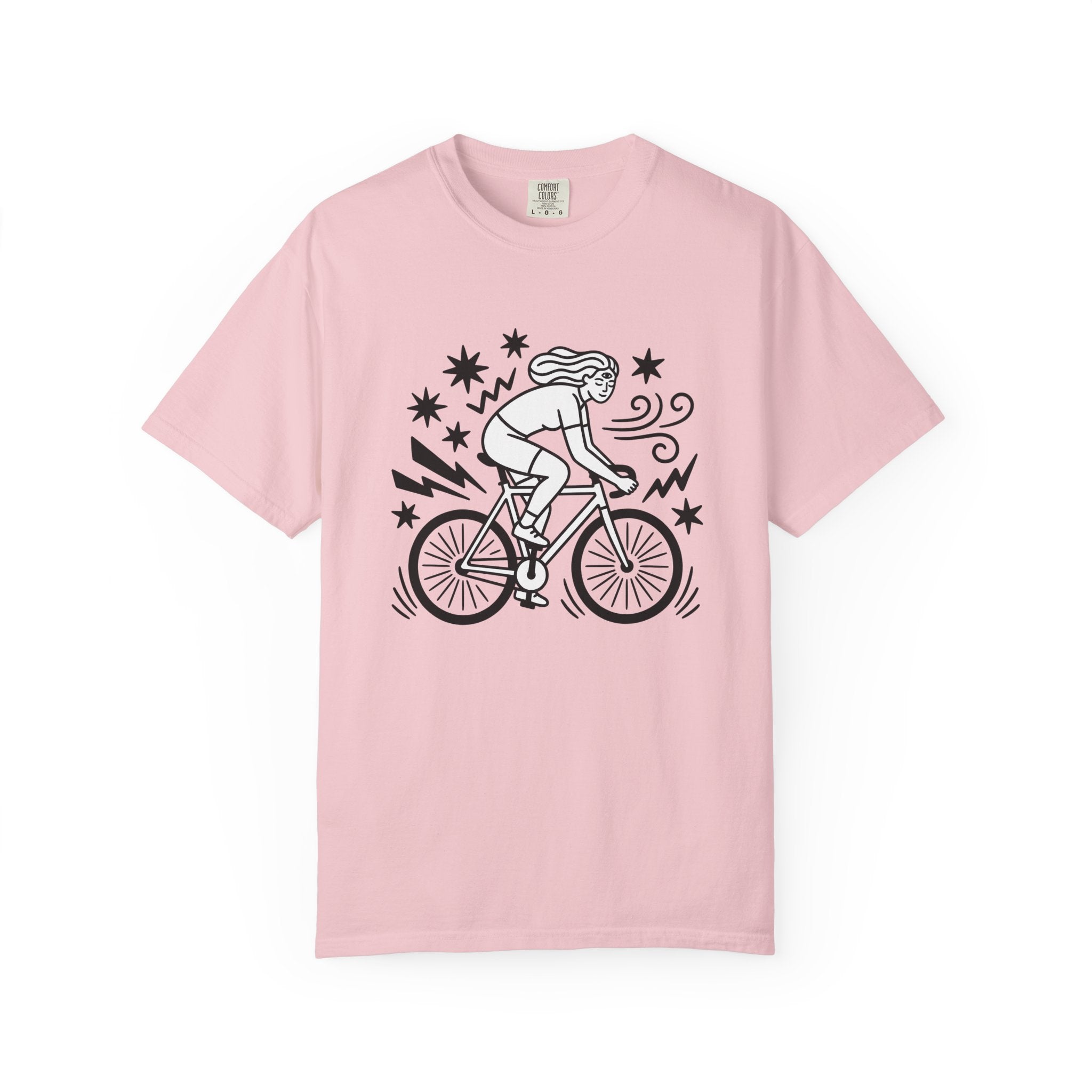 Cyclist Shirt Sports & Activities Fitness Gift Women Doodle Tee Biker T-Shirt Athlete Enthusiast Cartoon Tshirt Workout Graphic Minimalist