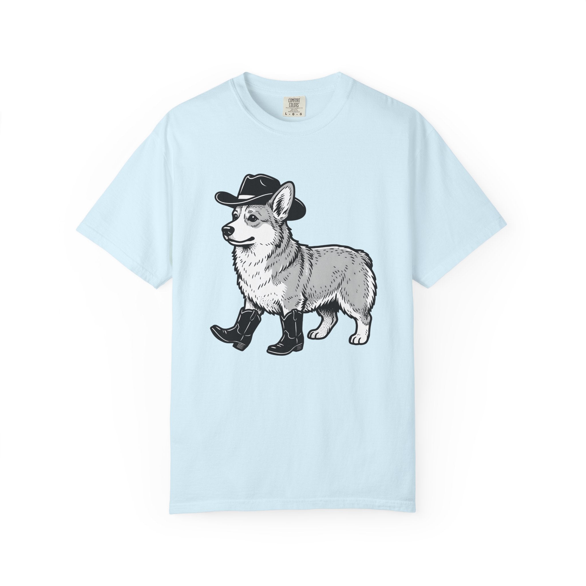 Corgi Pet Shirt Cowgirl Animal Gift Women Cartoon Tee Puppy T-Shirt Rodeo Fan Cartoonish Tshirt Creature Graphic Hand Drawn Leather Boots