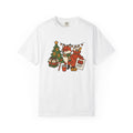 Holiday Fox Shirt Teachers Christmas Gift Women Line Art Tee Fox T-Shirt Educator Enthusiast Illustration Graphic Xmas Design Retro Study