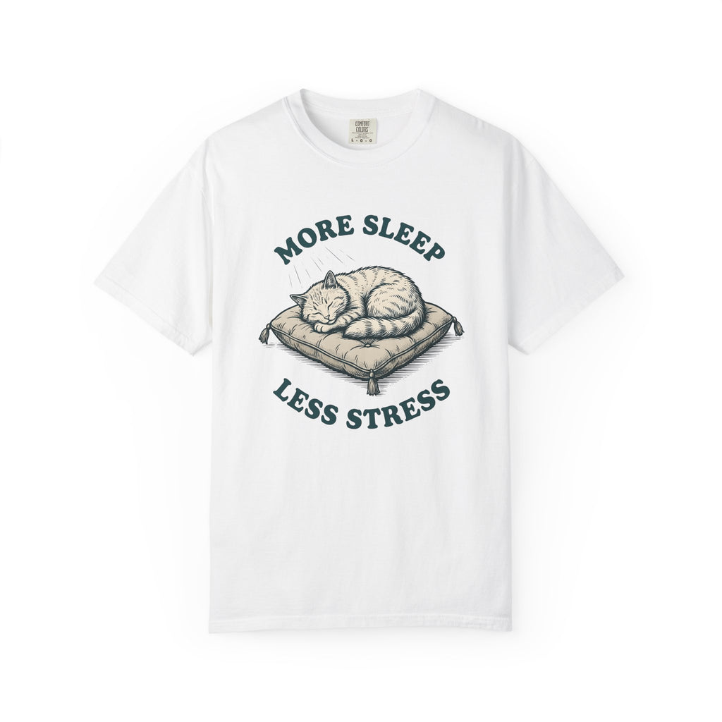 Sleeping Cat Shirt Cat Animal Gift Women Hand Drawn Tee Kitten T-Shirt Cat Fan Illustrated Tshirt Creature Graphic Vintage Pillow Tshirt
