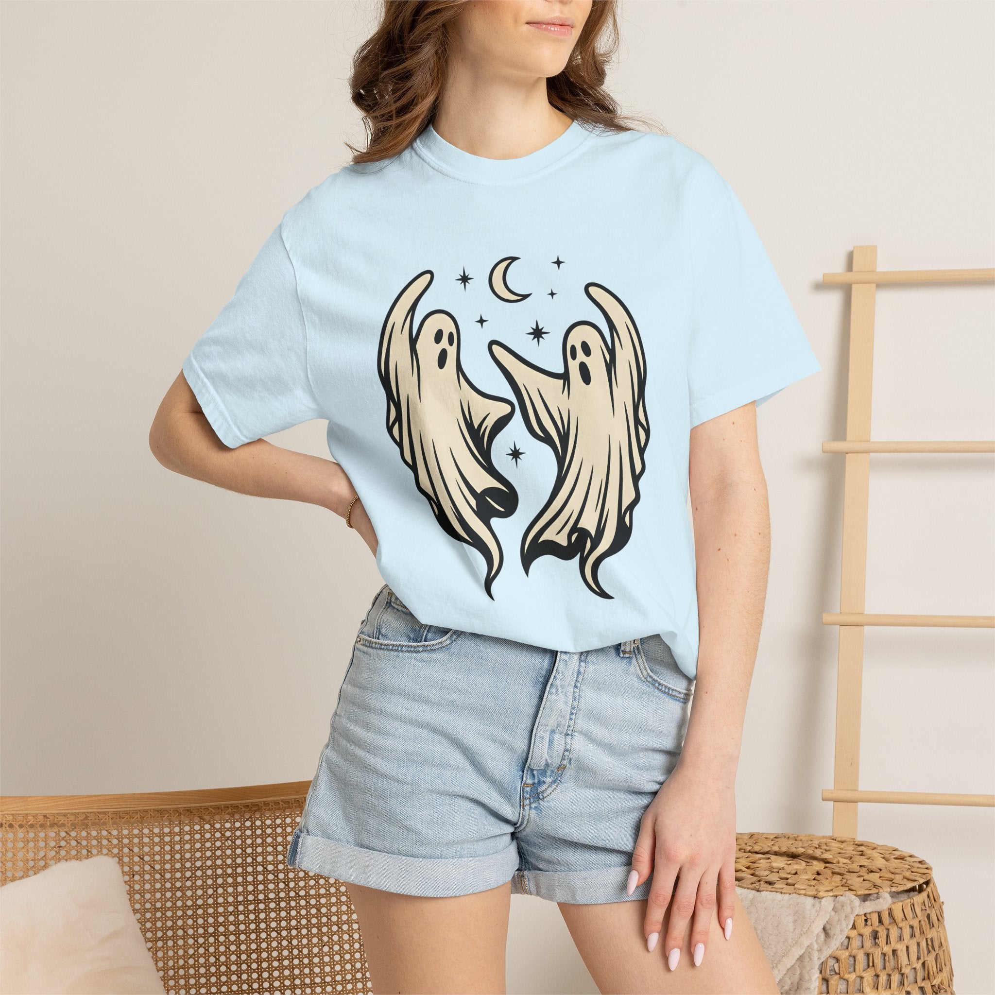 Ghost Dancers Shirt Halloween Scary Gift Women Hand Drawn Tee Specter T-Shirt Horror Fan Phantom Tshirt Fright Graphic Clean Full Moon