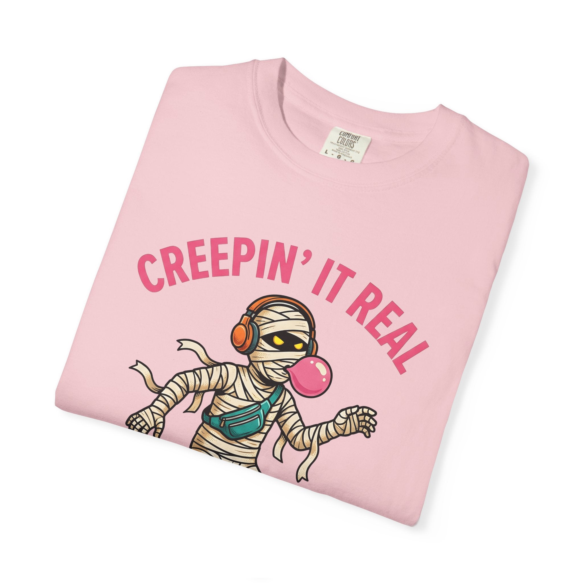Wrapped Skater Shirt Halloween Joke Gift Women Comic Tee Skater T-Shirt Horror Fan Comic Book Tshirt Pun Graphic Vintage Earbuds Tshirt