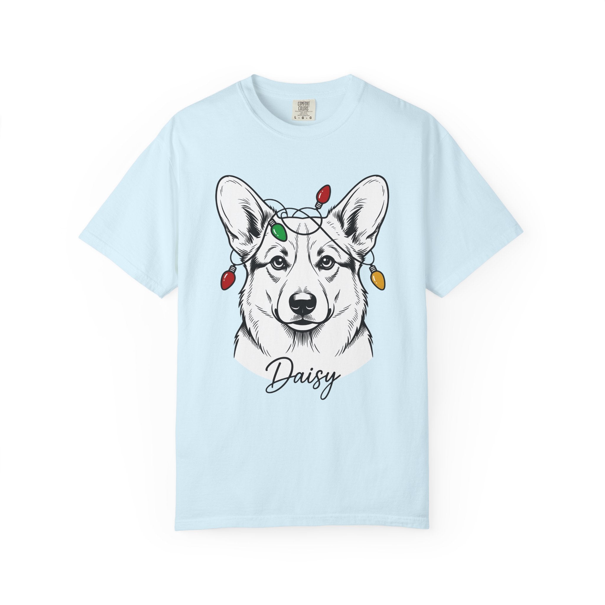 Corgi Pet Shirt Dog Winter Gift Women Cartoon Tee Puppy T-Shirt Dog Fan Canine Tshirt Winter Graphic Clean Xmas Lights Tshirt