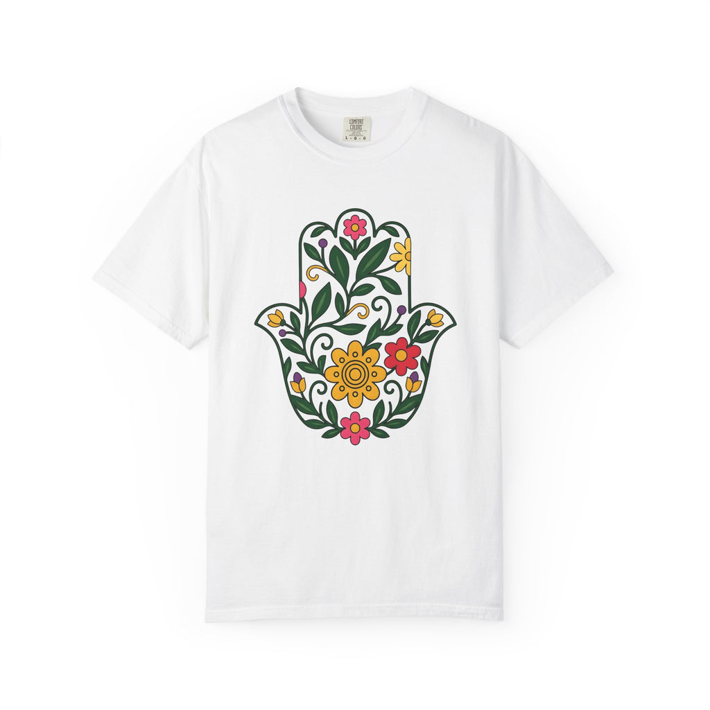 Floral Hamsa Shirt Valentine's Day Spiritual Gift Women Folk Art Tee Hamsa T-Shirt Valentine Fan Primitive Tshirt Mystical Graphic Boho