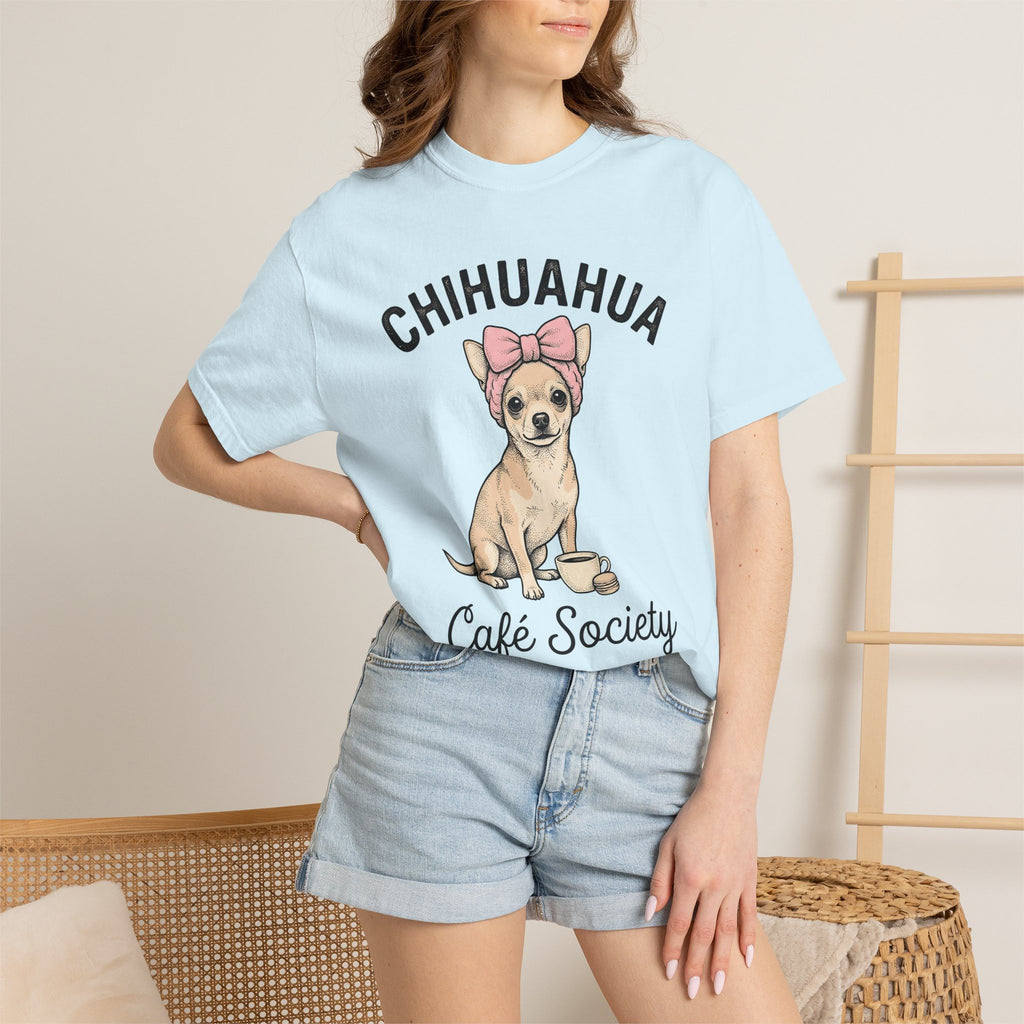 Tiny Chihuahua Shirt Dog Cafe Gift Women Line Art Tee Puppy T-Shirt Dog Fan Minimalist Tshirt Coffee Graphic Classic Coffee Mug Tshirt