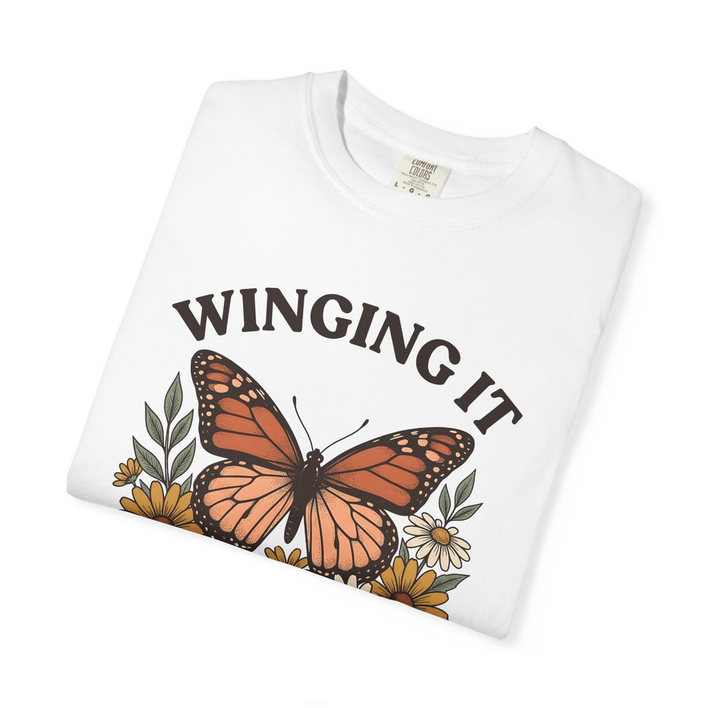 Butterfly Flower Shirt Moms Plants Gift Women Tribal Tee Butterfly T-Shirt Motherhood Fan Ethnic Tshirt Botanical Graphic Rustic Daisy