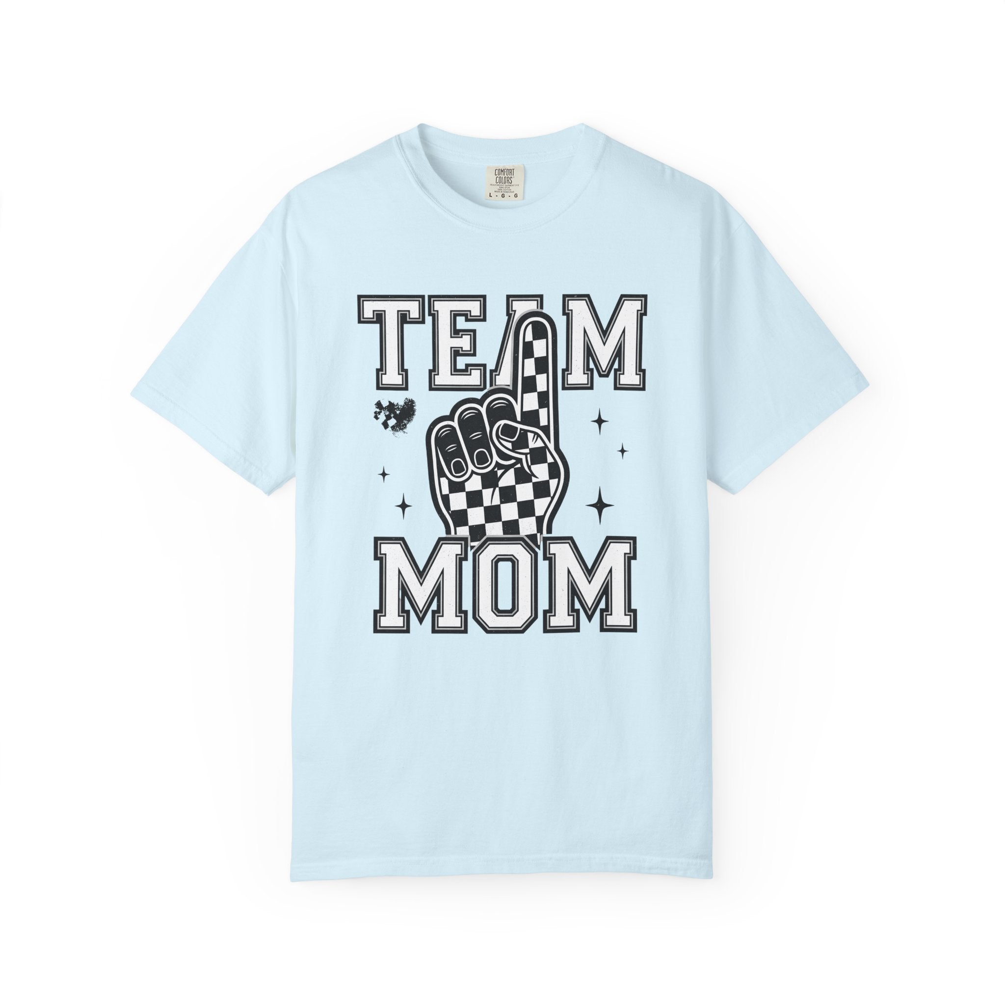 Checkered Foam Finger Shirt Moms Sports Gift Women Vintage Tee Foam Finger T-Shirt Mom Fan Retro Tshirt Athletic Graphic Sports Graphic Tee