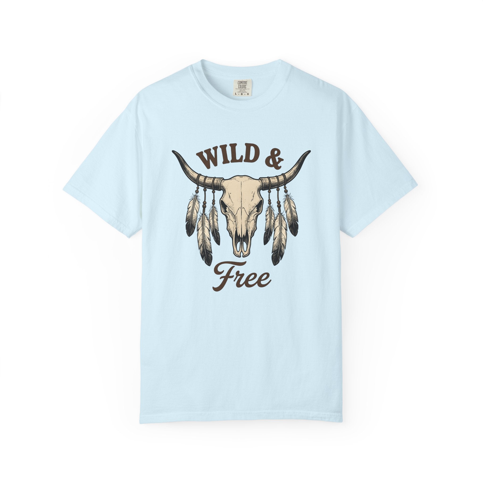 Cattle Skull Shirt Cowgirl Country Gift Women Southwestern Tee Bull Skull T-Shirt Rodeo Fan Western Tshirt Country Graphic Hand Drawn Wings
