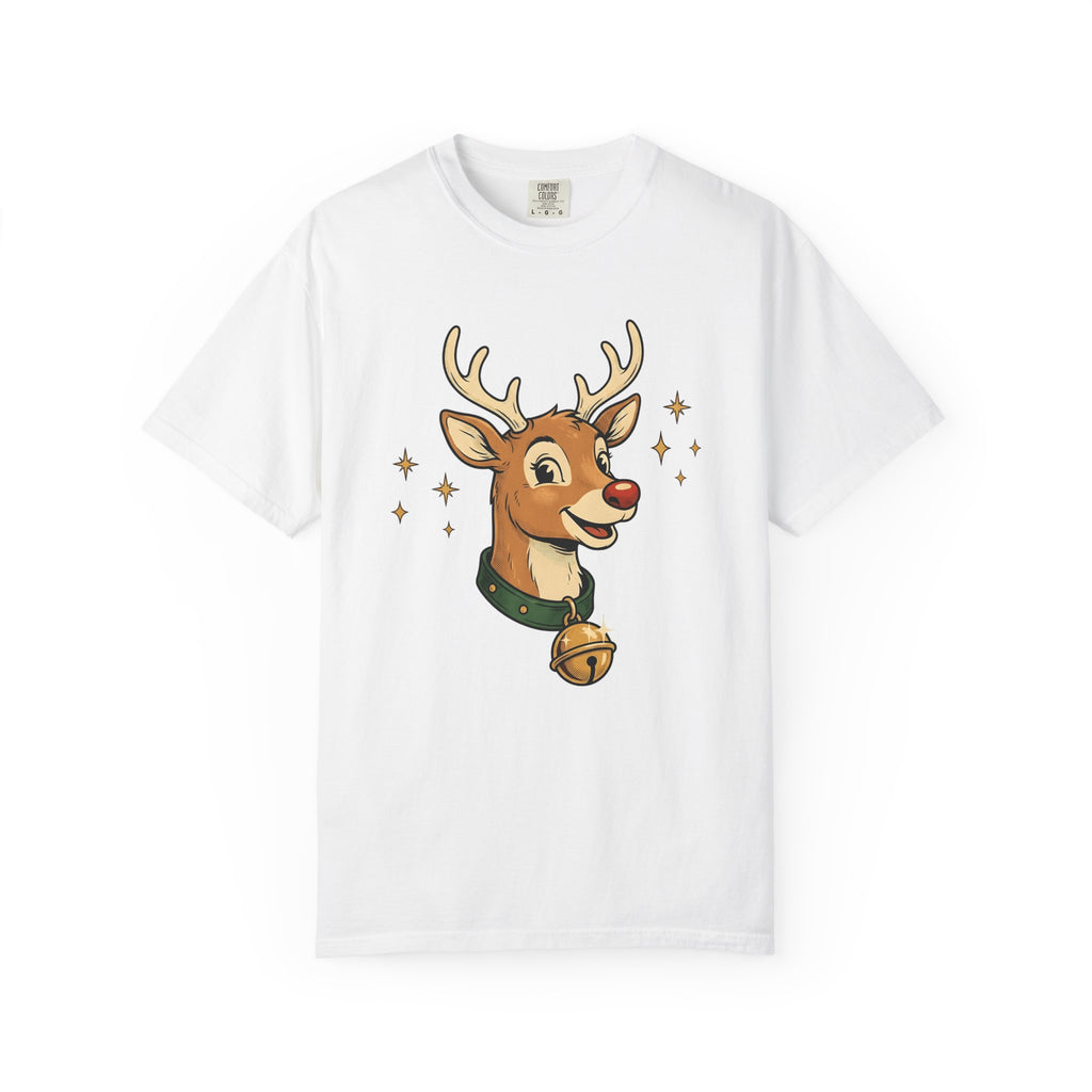 Reindeer Drawing Shirt Christmas Nature Gift Women Comic Tee Caribou T-Shirt Christmas Fan Cartoon Tshirt Wildlife Graphic Hand Drawn