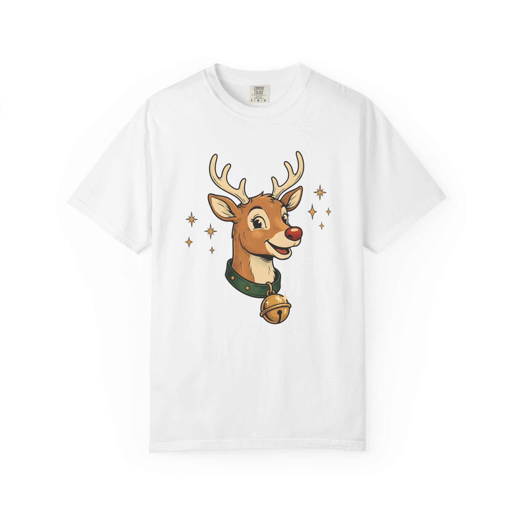 Reindeer Drawing Shirt Christmas Nature Gift Women Comic Tee Caribou T-Shirt Christmas Fan Cartoon Tshirt Wildlife Graphic Hand Drawn